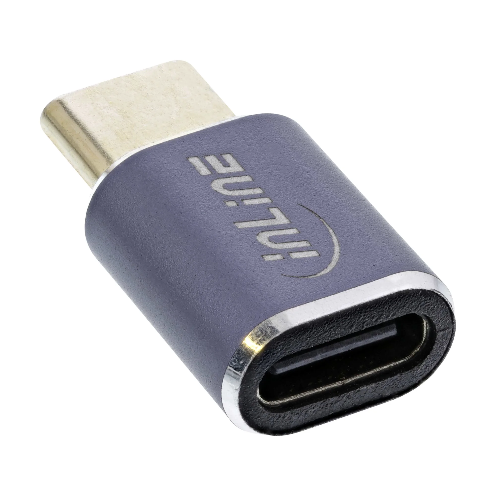 InLine USB4 Adapter, USB-C Stecker/Buchse, Aluminium, grau