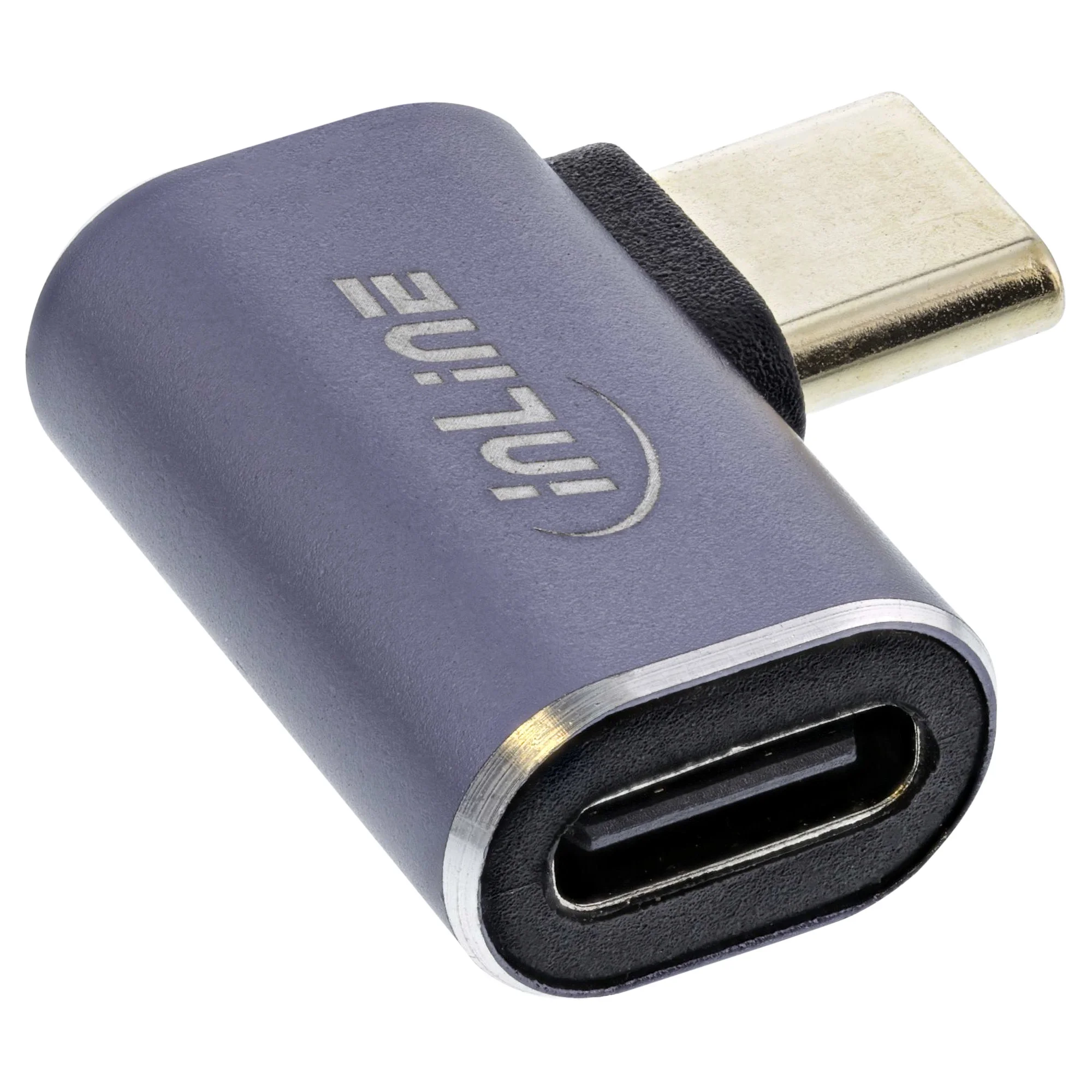 InLine USB4 Adapter, USB-C Stecker/Buchse rechts/links gewinkelt, Aluminium