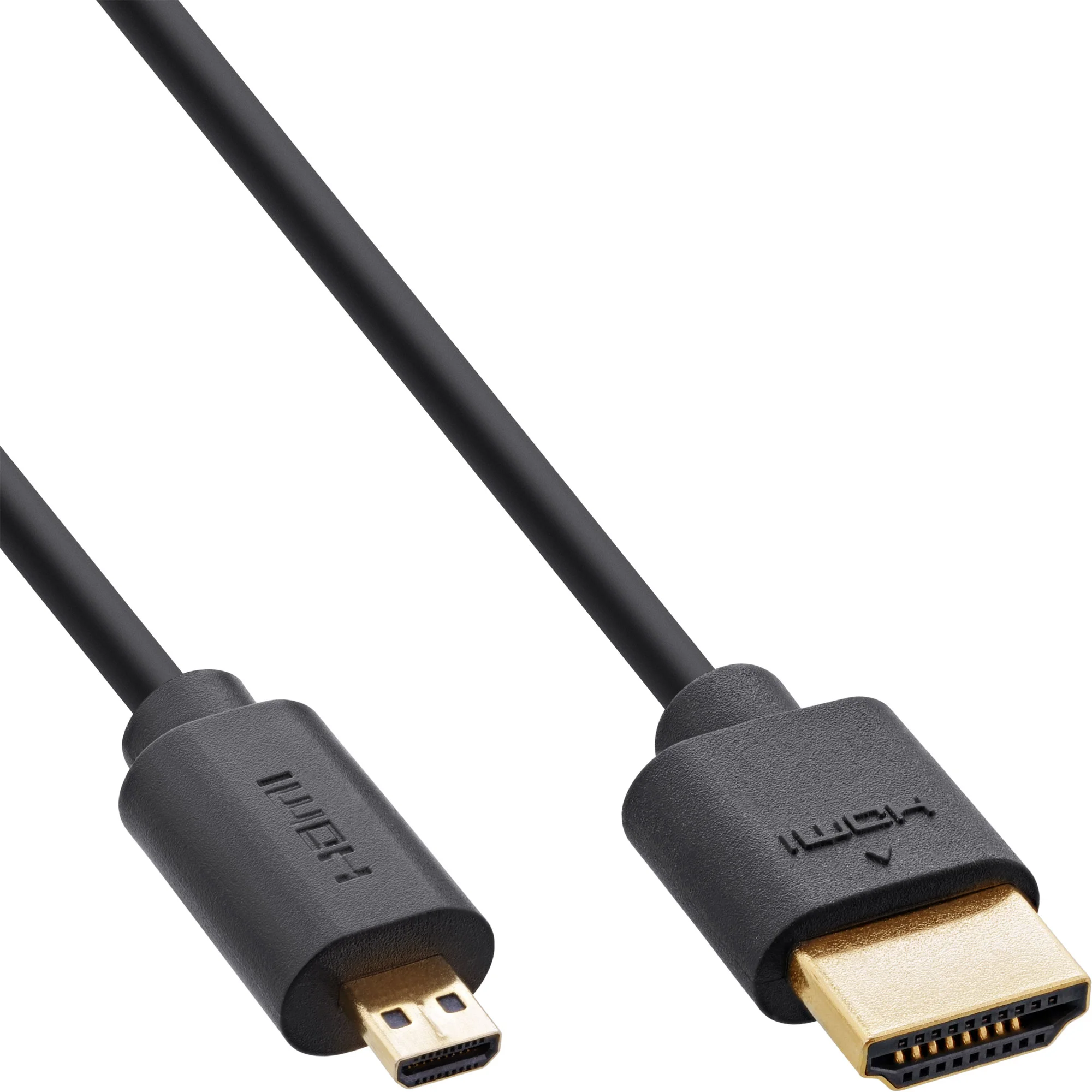 InLine Slim Ultra High Speed HDMI Kabel, 8K4K, A St. / D St. (Micro), 1,5m