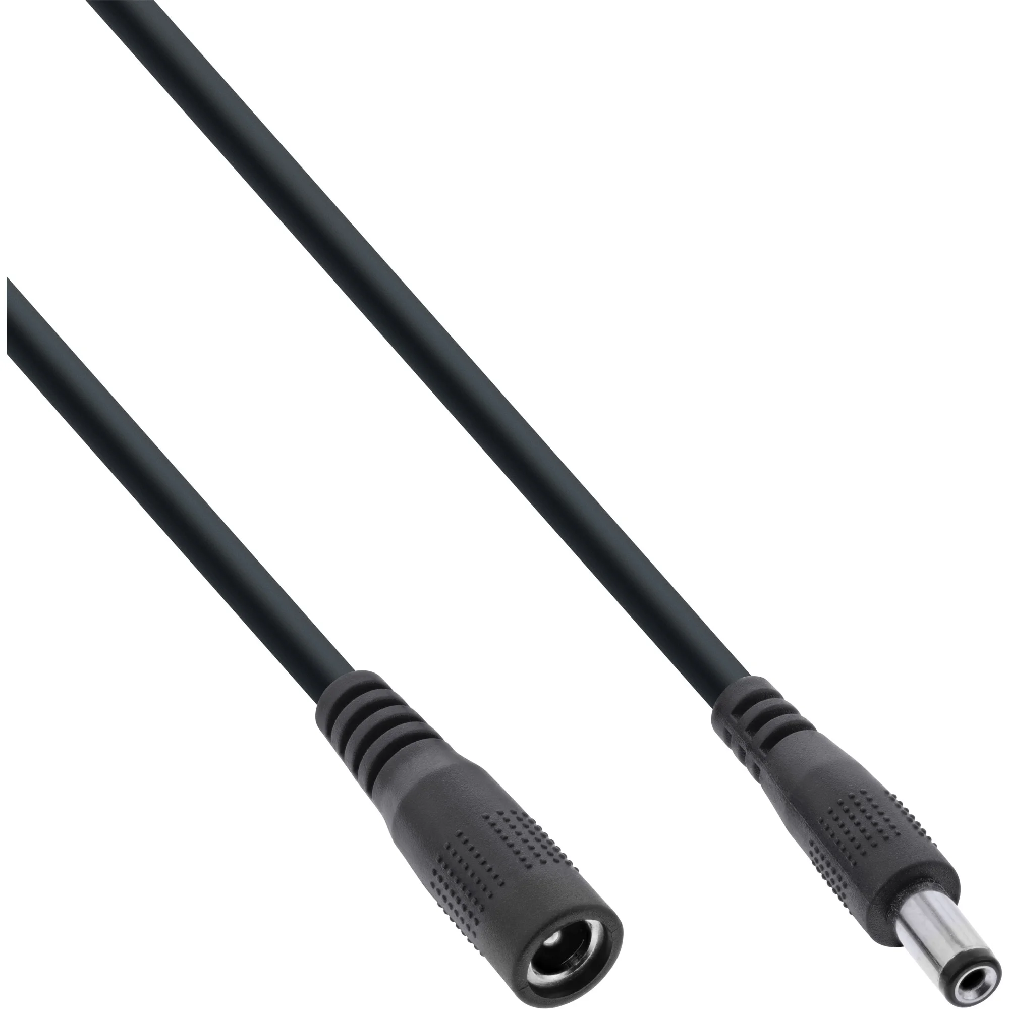 InLine DC Verlängerungskabel, DC Stecker/Buchse 5,5x2,1mm, AWG 18, schwarz, 5m