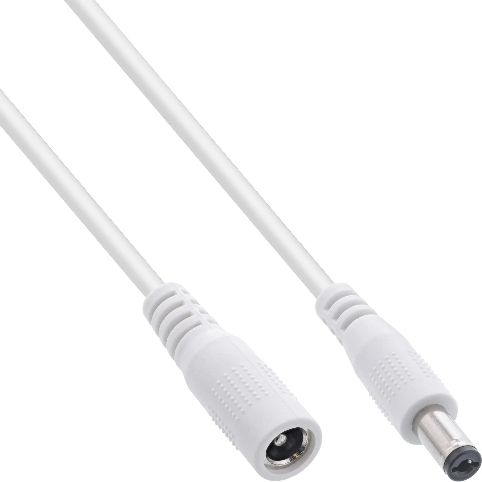 InLine DC Verlängerungskabel, DC Stecker/Buchse 5,5x2,5mm, AWG 18, weiß, 5m