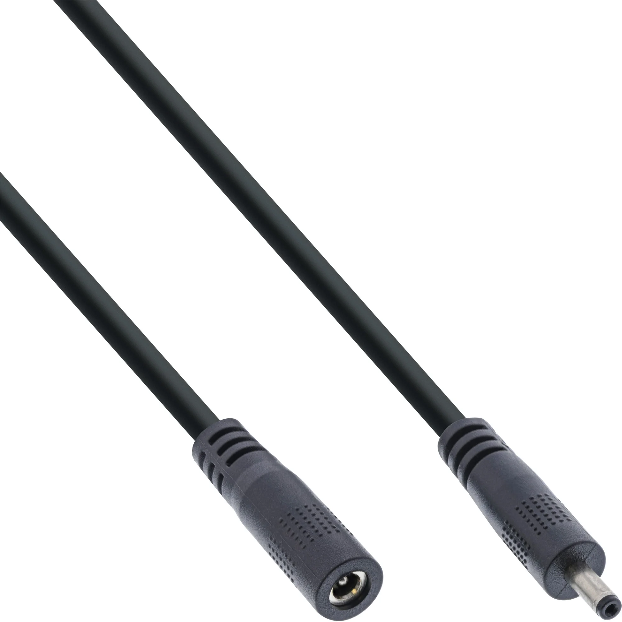 InLine DC Verlängerungskabel, DC Stecker/Buchse 3,5x1,35mm,AWG 18, schwarz 0,5m