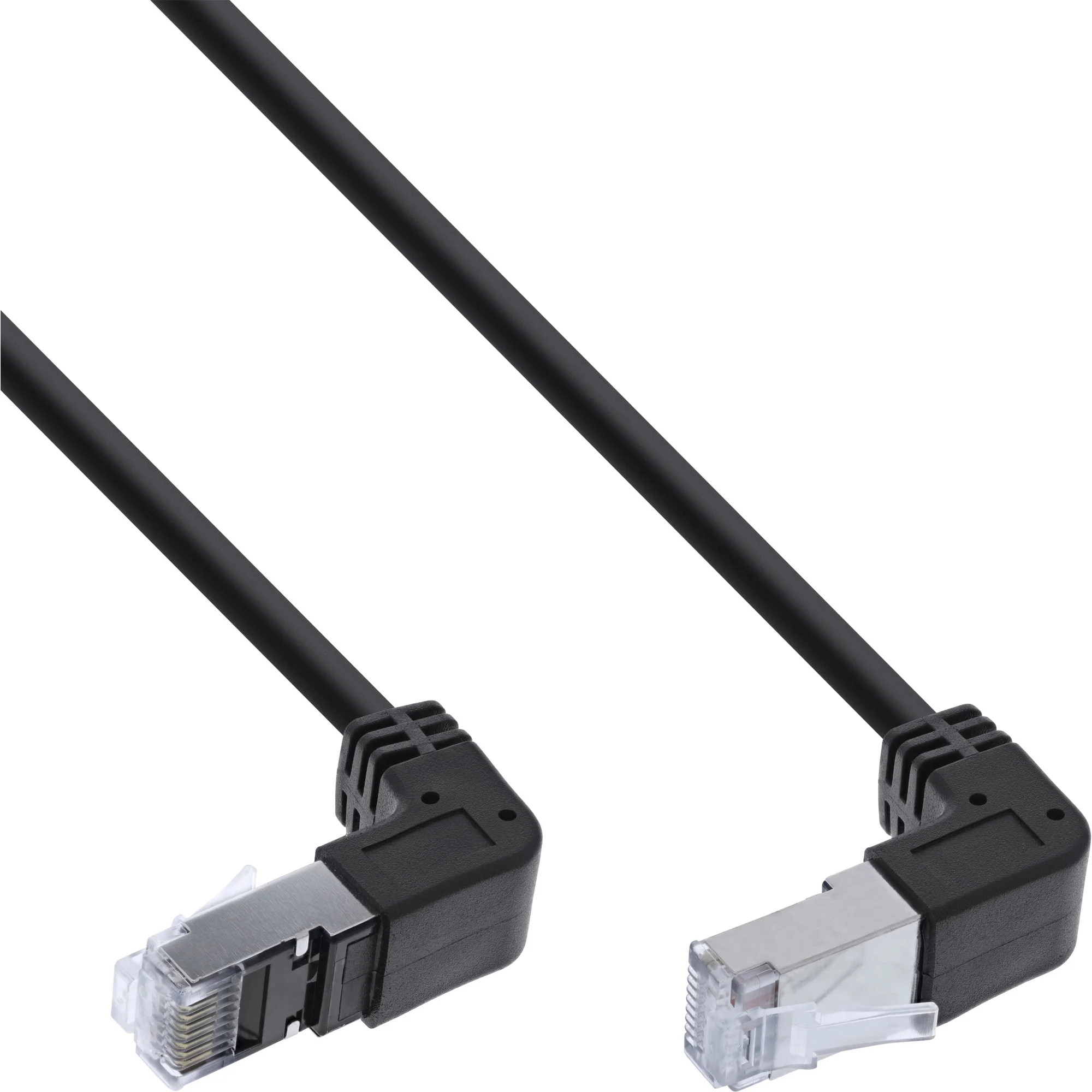 InLine Patchkabel oben/unten gewinkelt, S/FTP (PiMf), Cat.6, 250MHz, PVC Kupfer