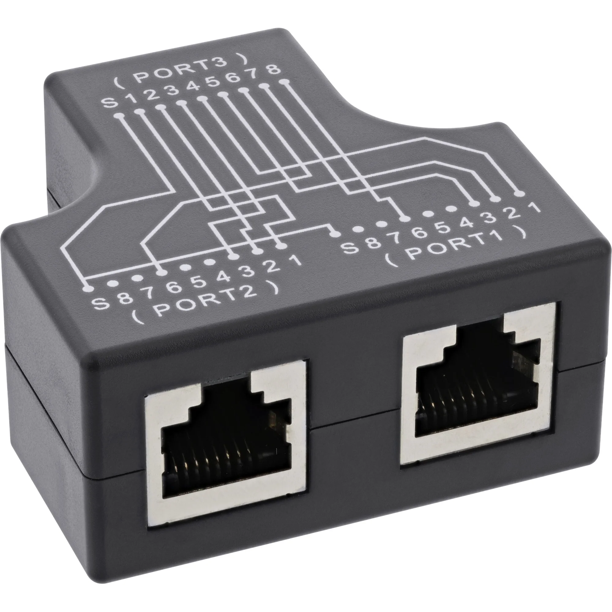 InLine Cat.5e STP T-Adapter (Port-Doppler), RJ45 Buchse an 2x RJ45 Buchse