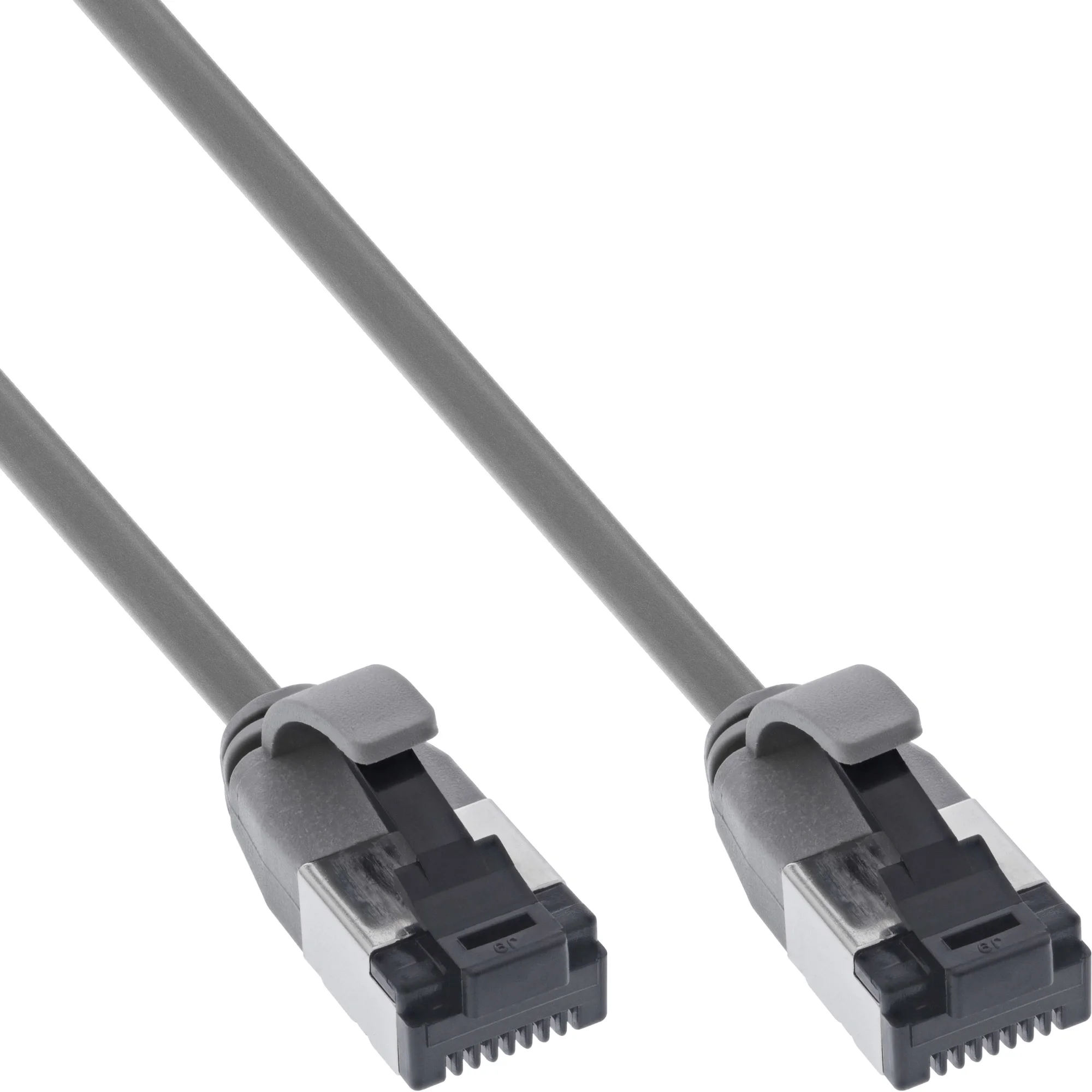 InLine Patchkabel slim, U/FTP, Cat.8.1, TPE halogenfrei, grau, 1m