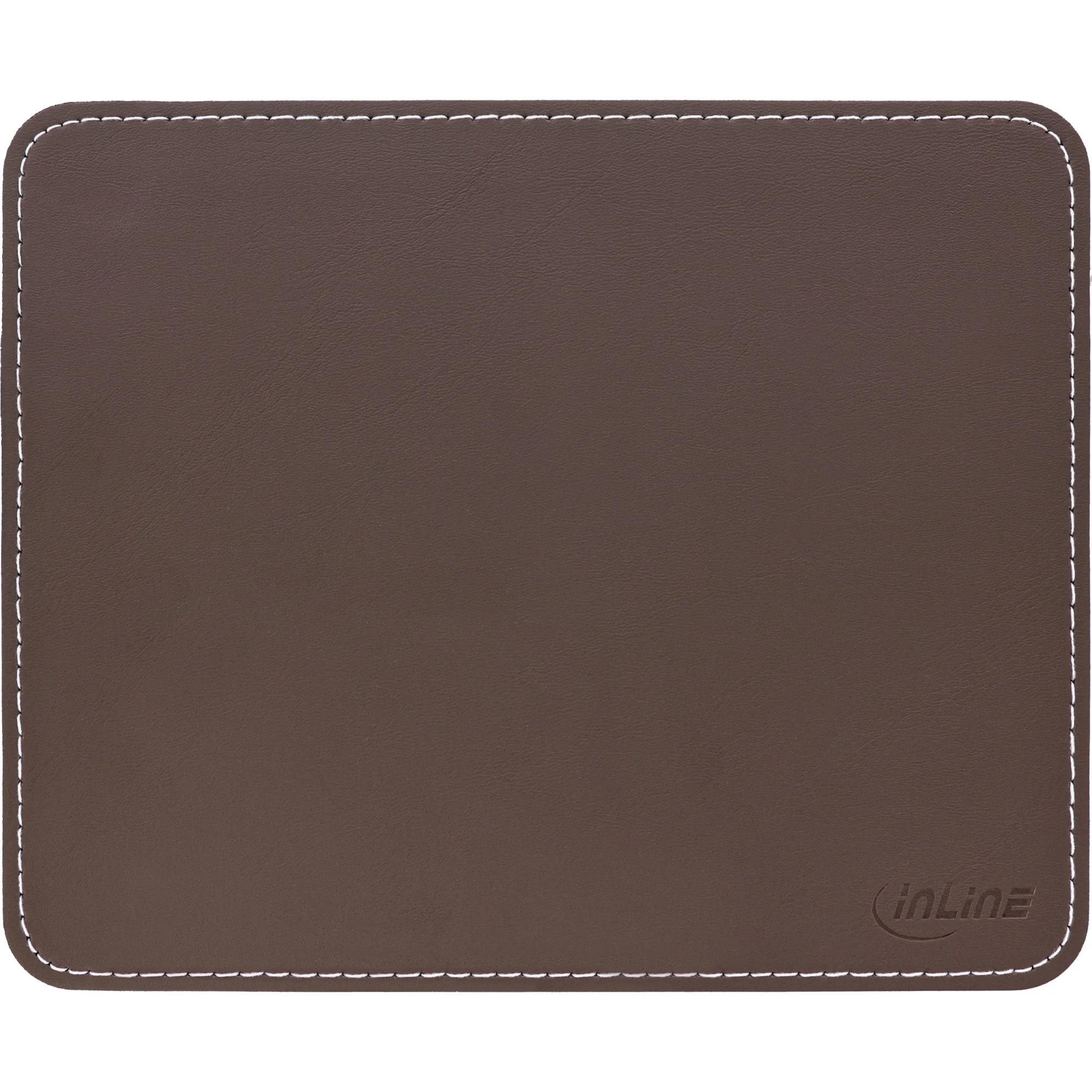 InLine Maus-Pad Premium Kunstleder braun, 255x220x3mm