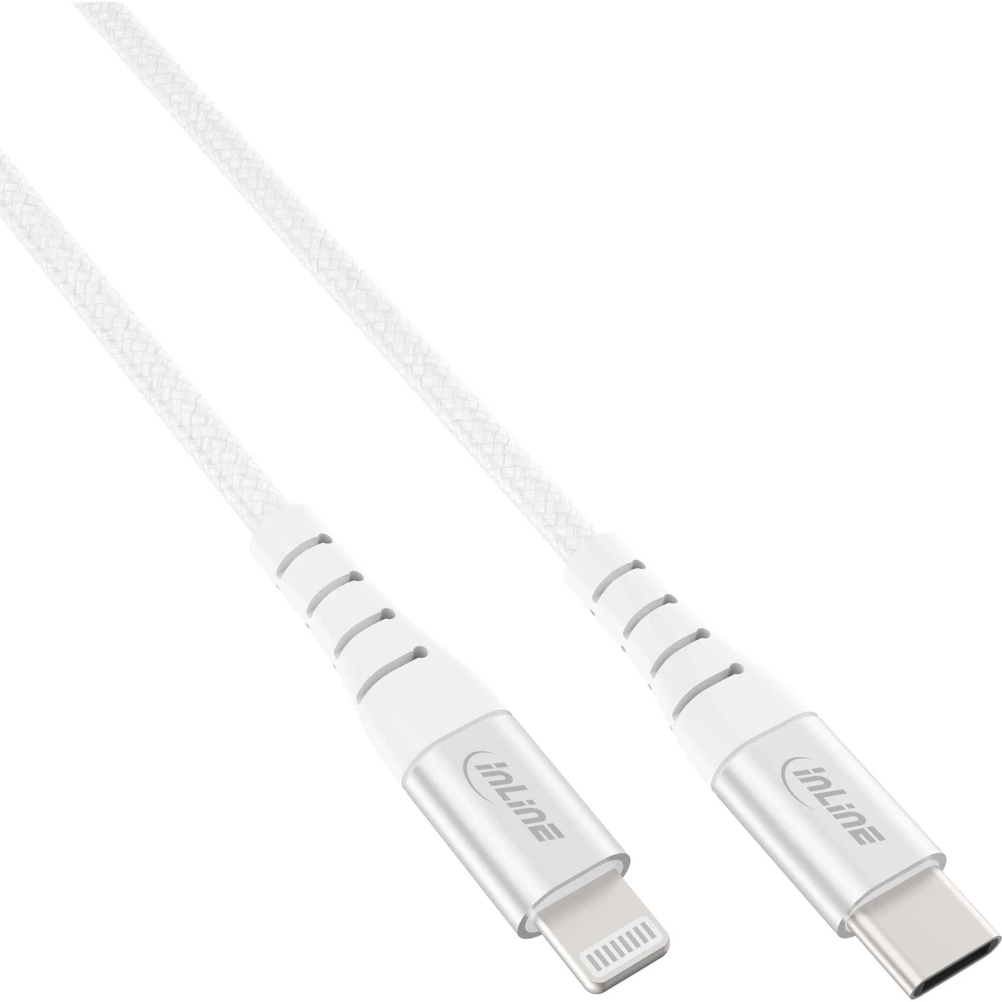 InLine USB-C Lightning Kabel, für iPad, iPhone, iPod, silber/Alu, 1m MFi-zertif