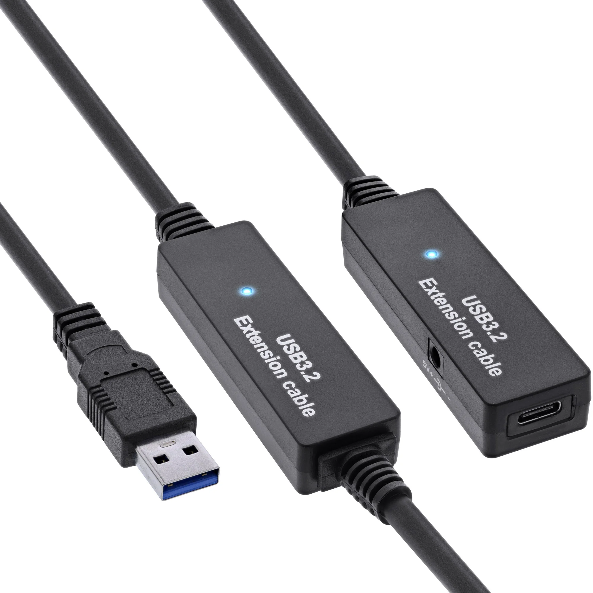 InLine USB 3.2 Gen.1 Aktiv-Verlängerung, USB-A Stecker an USB-C Buchse, 15m