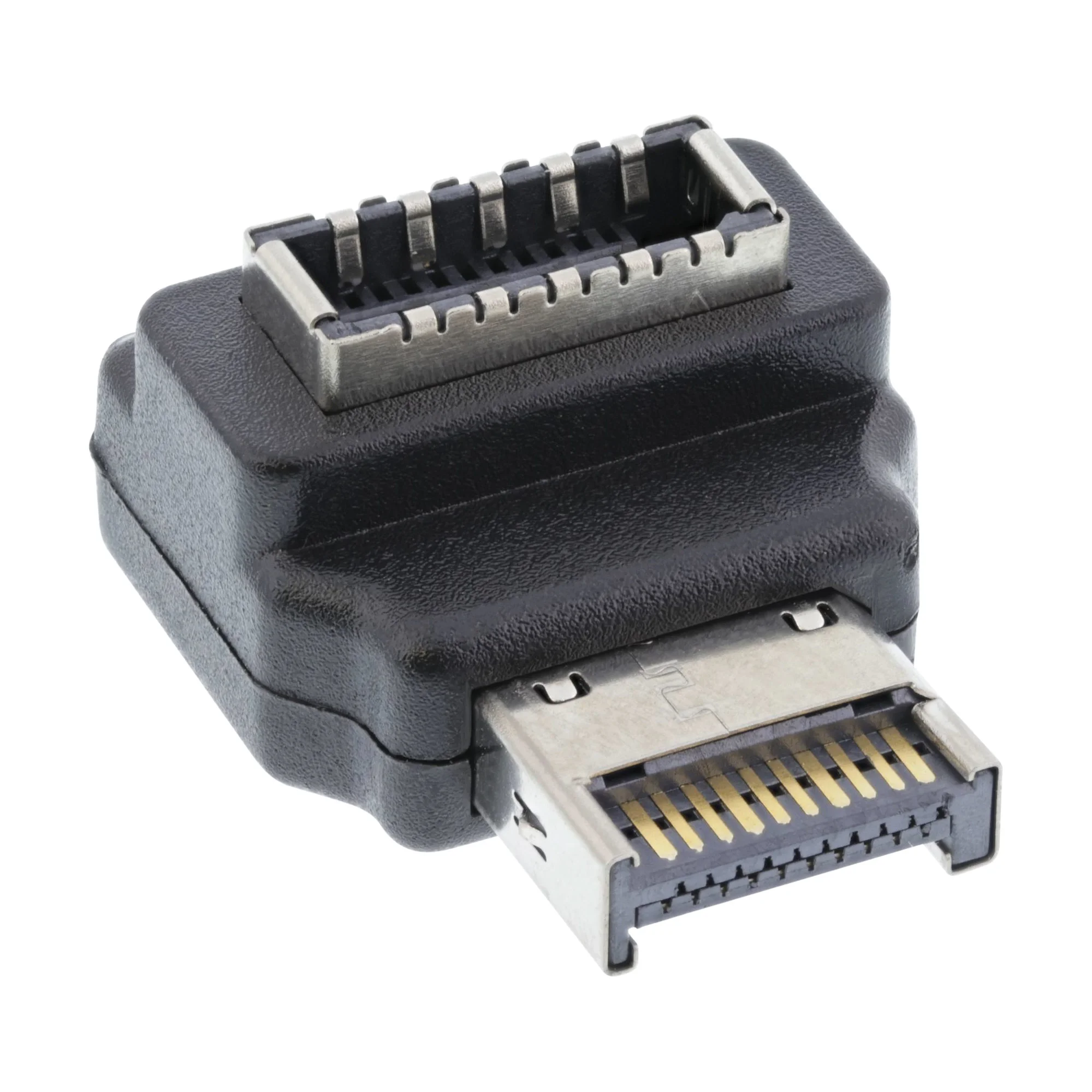 InLine USB 3.2 Adapter intern, Frontpanel USB-E Stecker zu USB-E Buchse 90°
