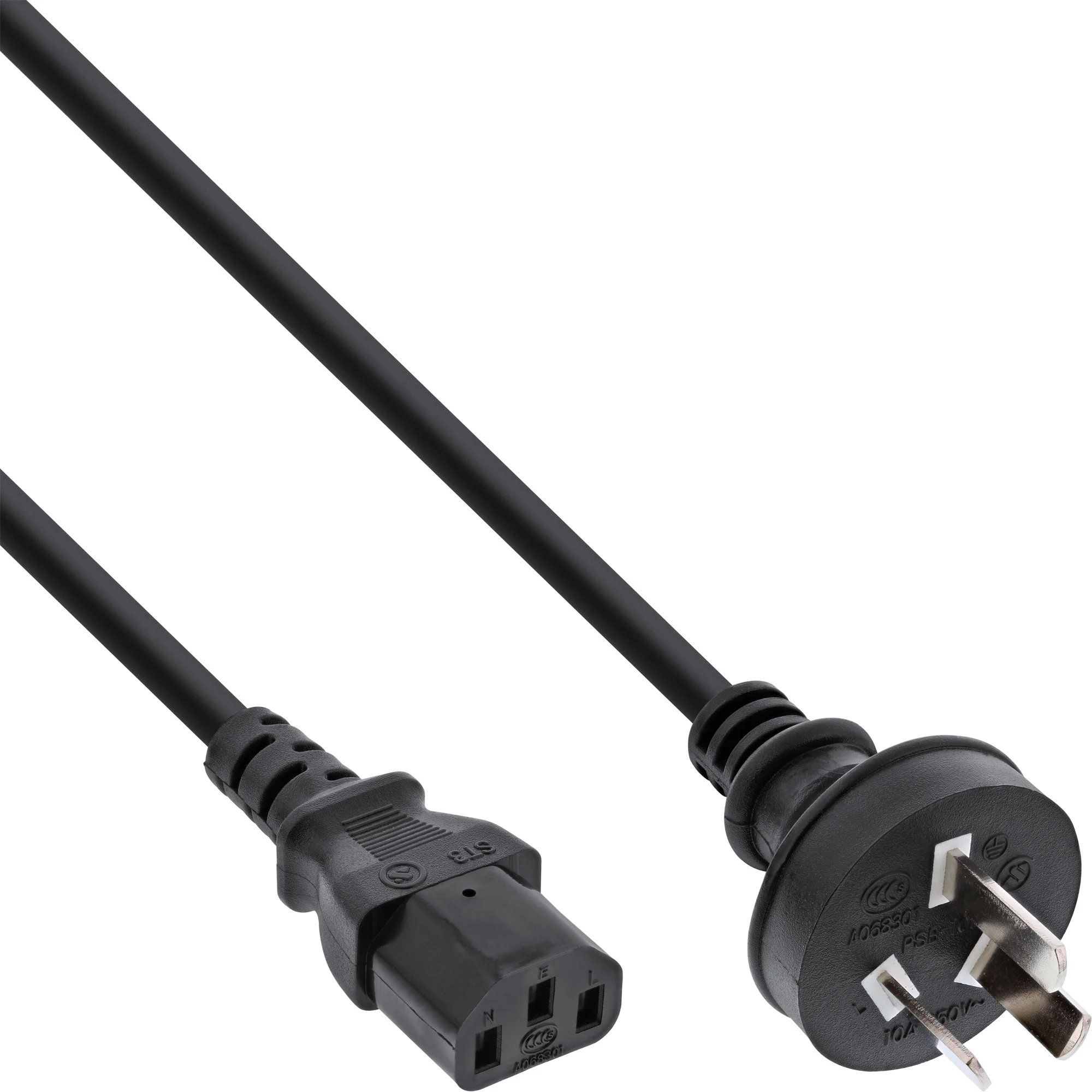 InLine B-16652F Stromkabel Schwarz 1,8 m Netzstecker Typ I C13-Koppler