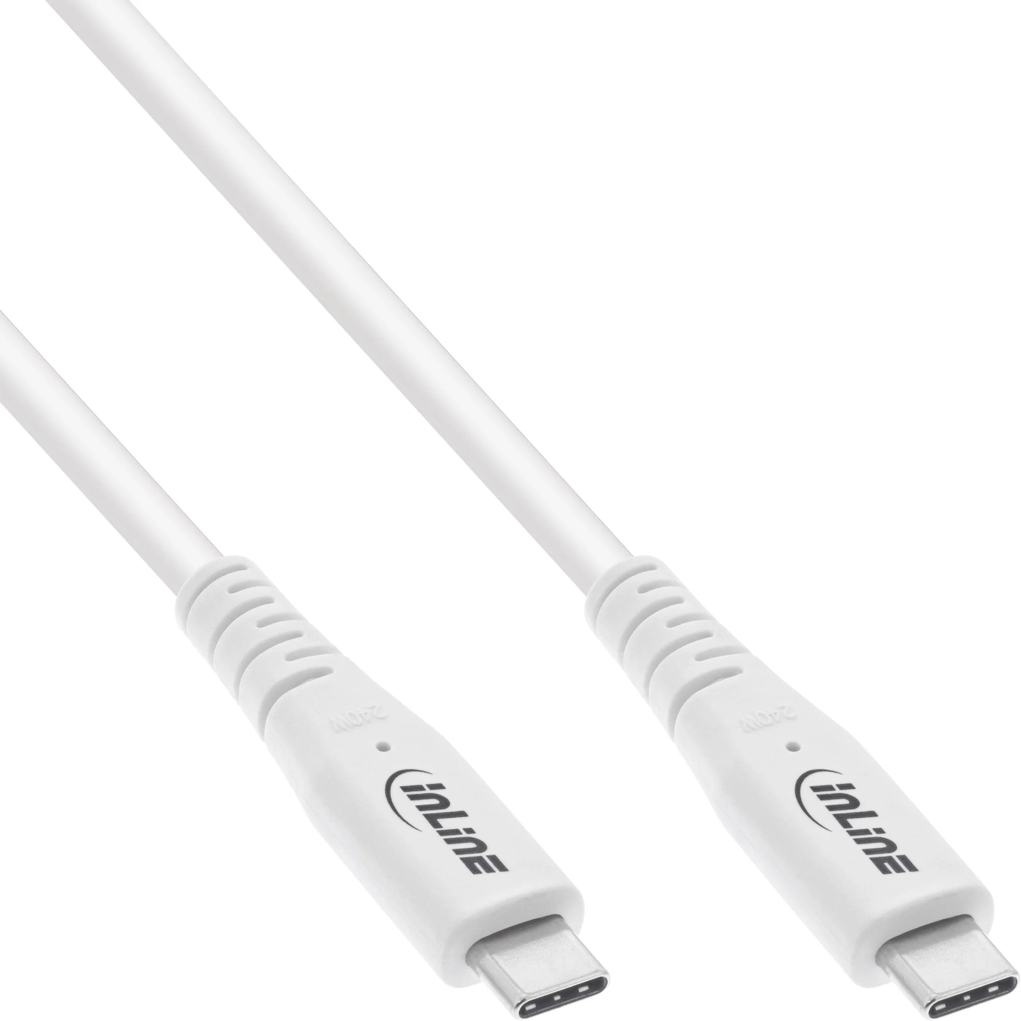 InLine USB4 Kabel, USB-C Stecker/Stecker, PD 240W, 8K60Hz, TPE, weiß, 2m