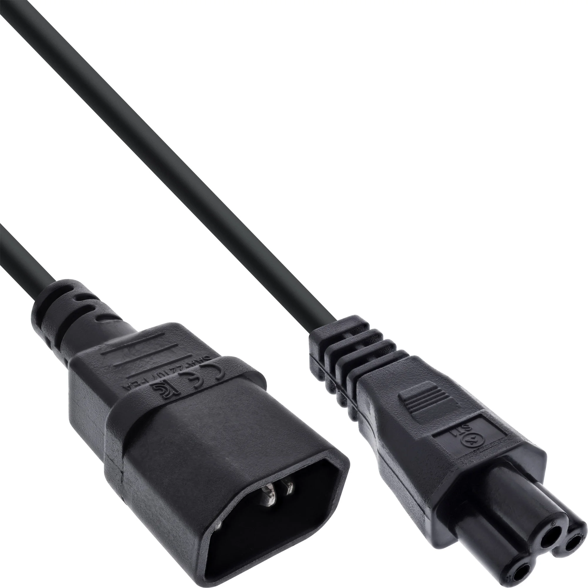 InLine Netzkabel, C14 Kupplung auf C5 Stecker, schwarz, 3m