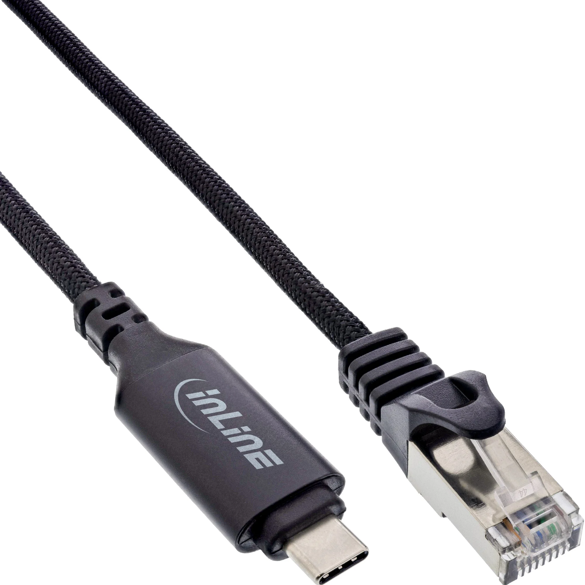 InLine USB 3.2 Netzwerkadapter Kabel, Gigabit, USB-C zu RJ45 Stecker, 2m