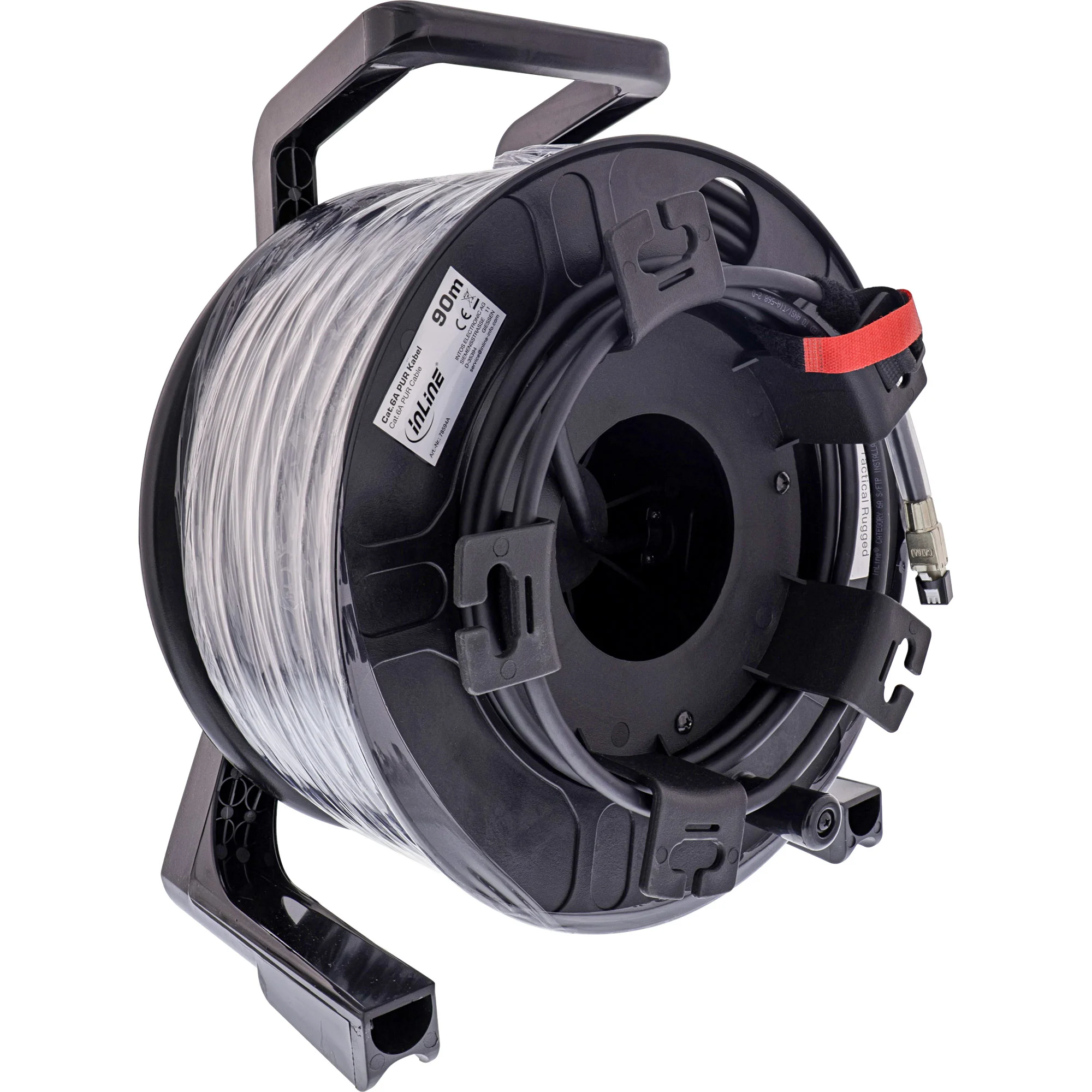 InLine Netzwerk-Kabeltrommel IP67 Outdoor PUR, Cat.6A S/FTP, 90m