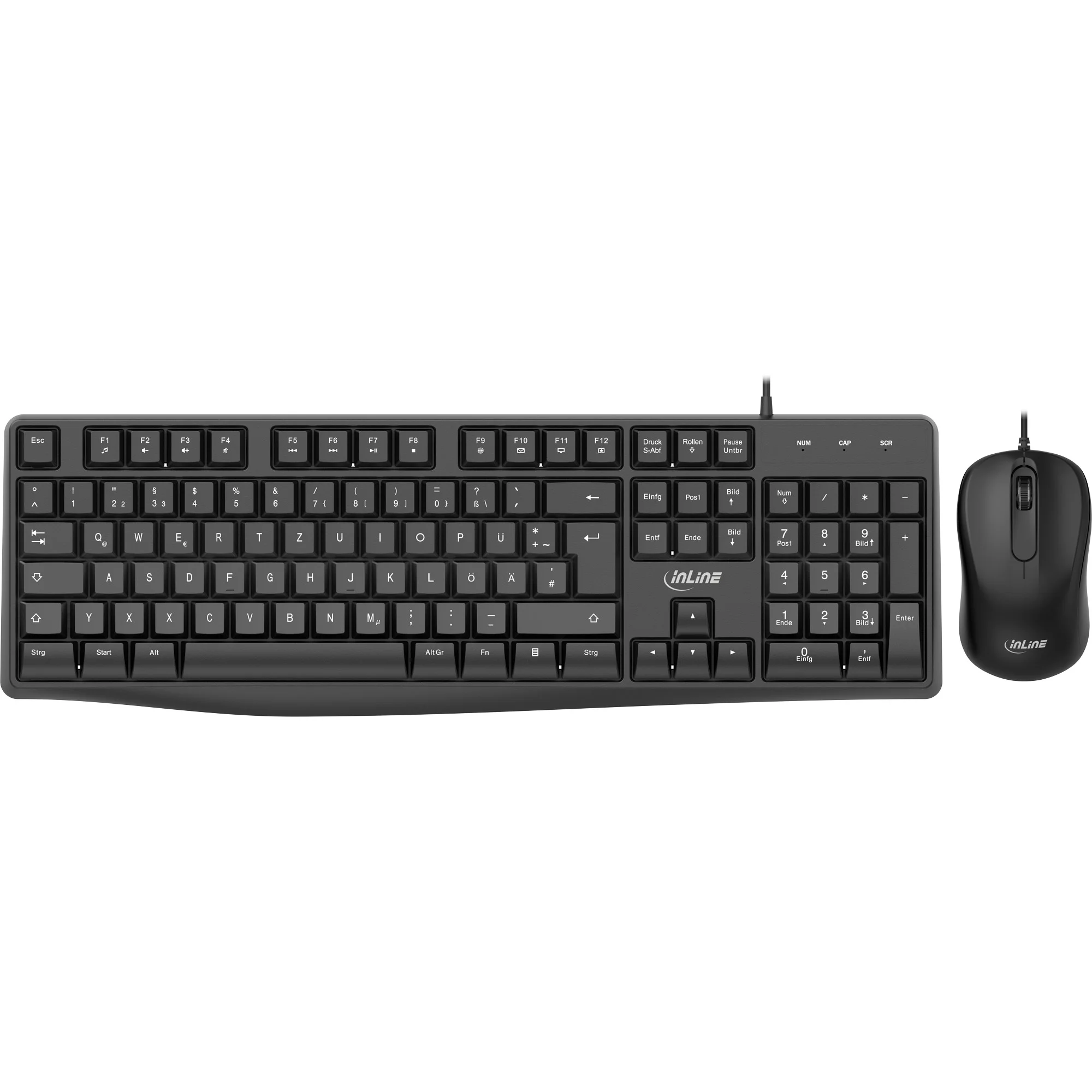 InLine Basic Desktop II, Tastatur-Maus Set, USB-Kabel, Standard DE Layout