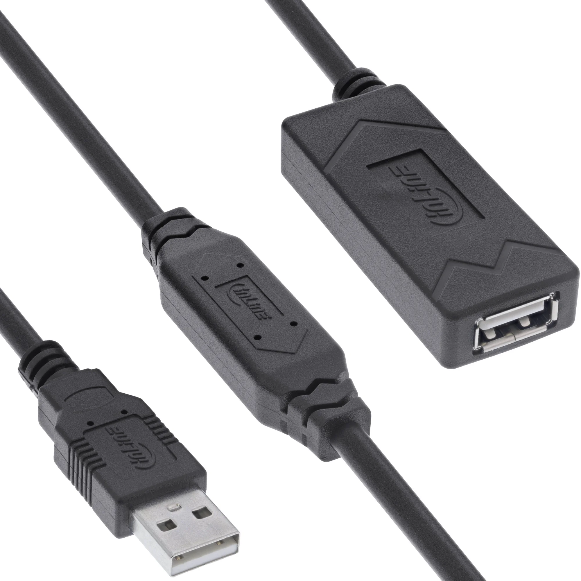 InLine USB 2.0 Aktiv-Verlängerung, USB-A Stecker/Buchse, 25m