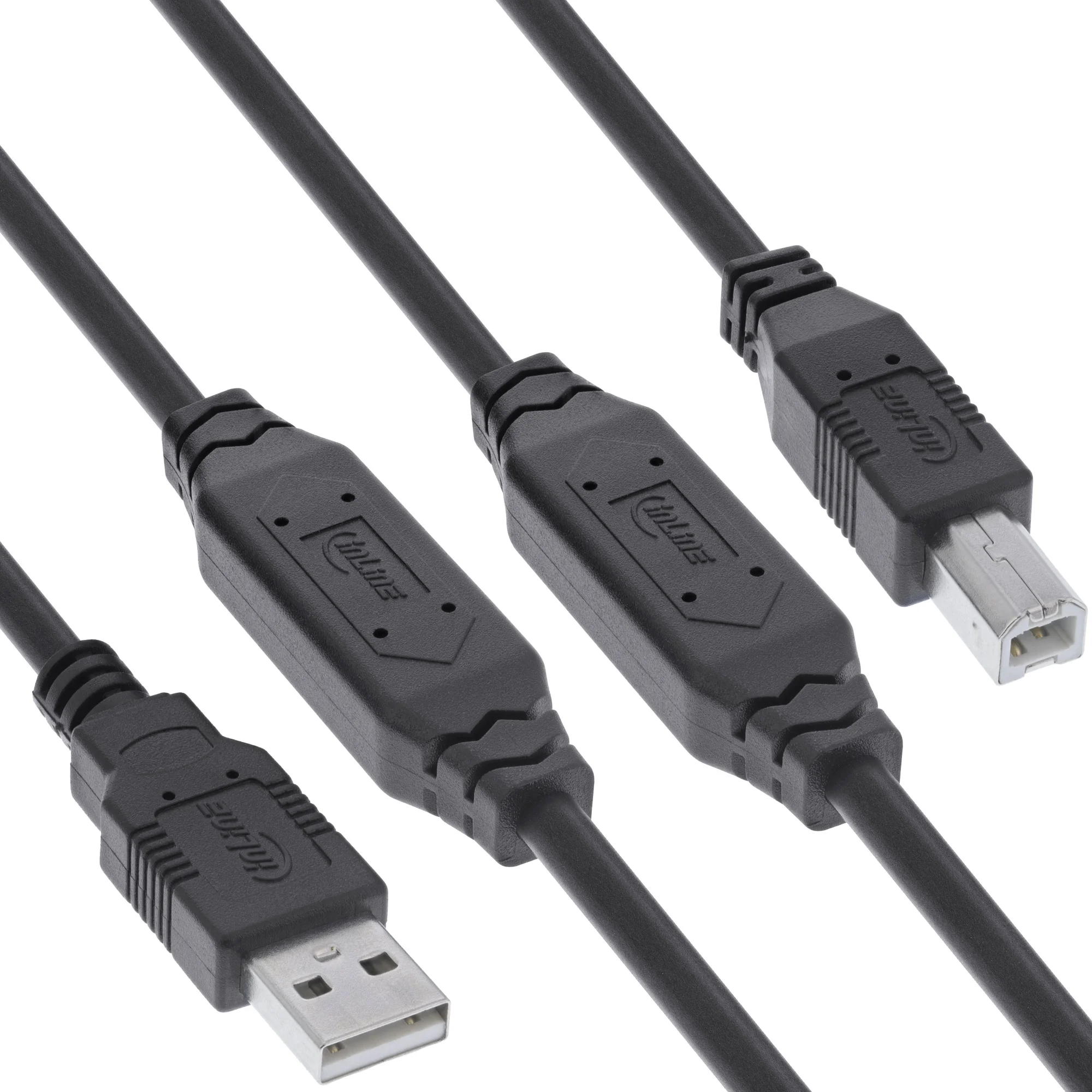 InLine USB 2.0 Aktiv-Kabel, USB-A Stecker zu USB-B Stecker, 20m