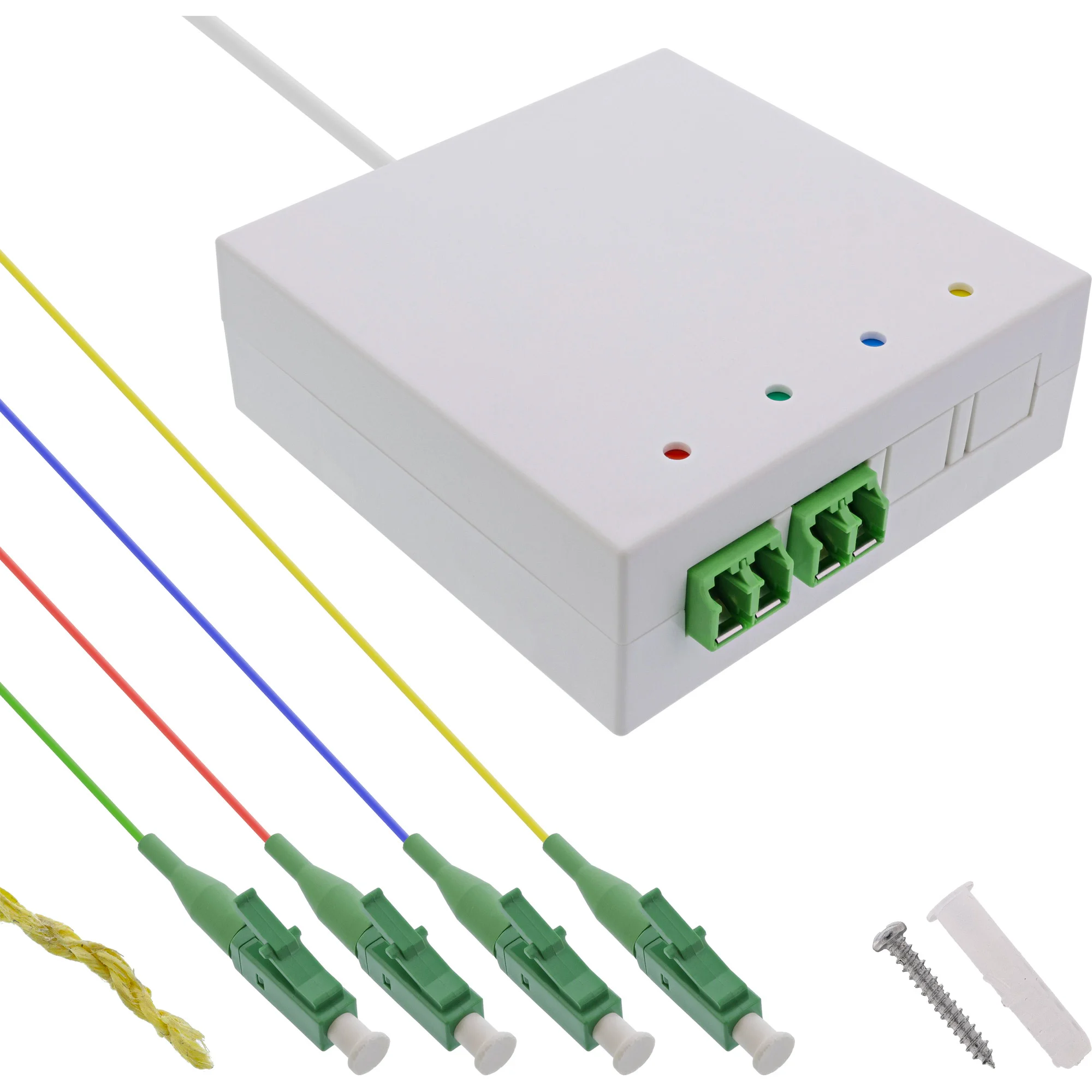 InLine FTTH Anschlussbox vorkonfektioniert 4x LC/APC 9/125µm 30m