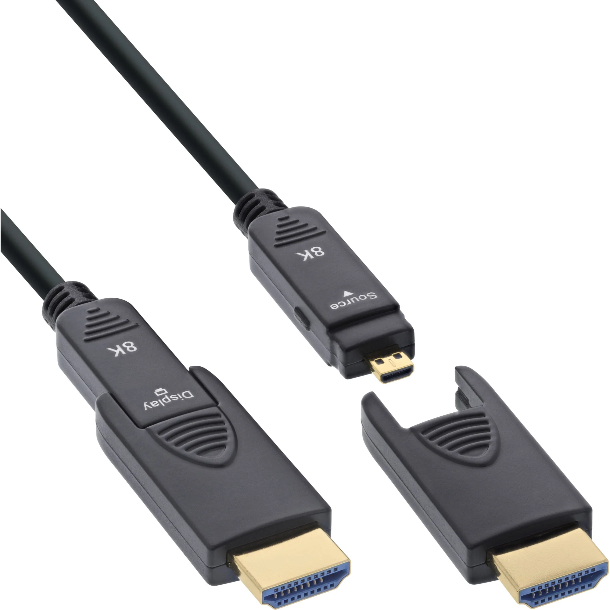 InLine HDMI AOC Kabel, Ultra High Speed HDMI, 8K4K, Stecker abnehmbar, 50m