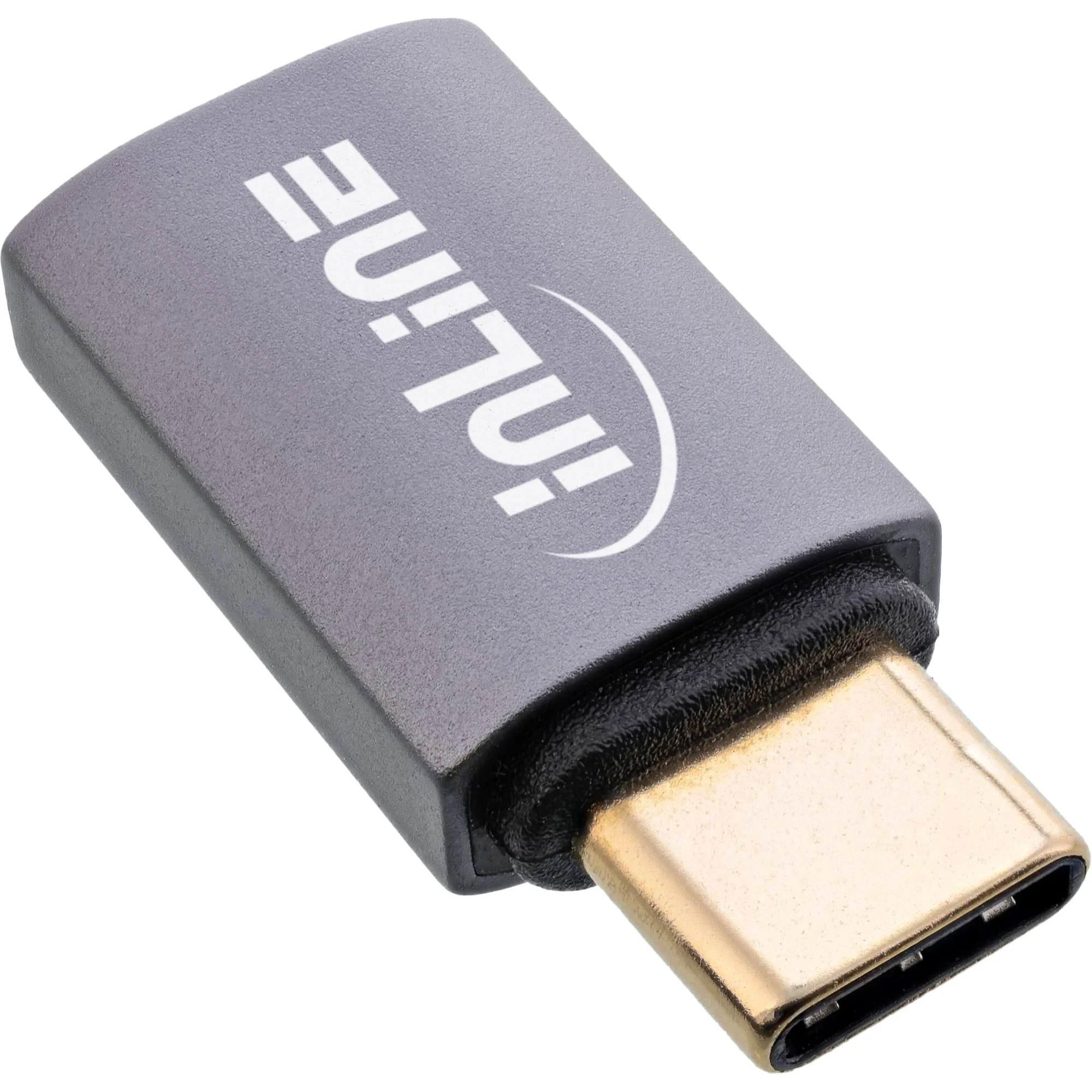 InLine USB4 Adapter, USB-C Stecker/Buchse, Aluminium, grau