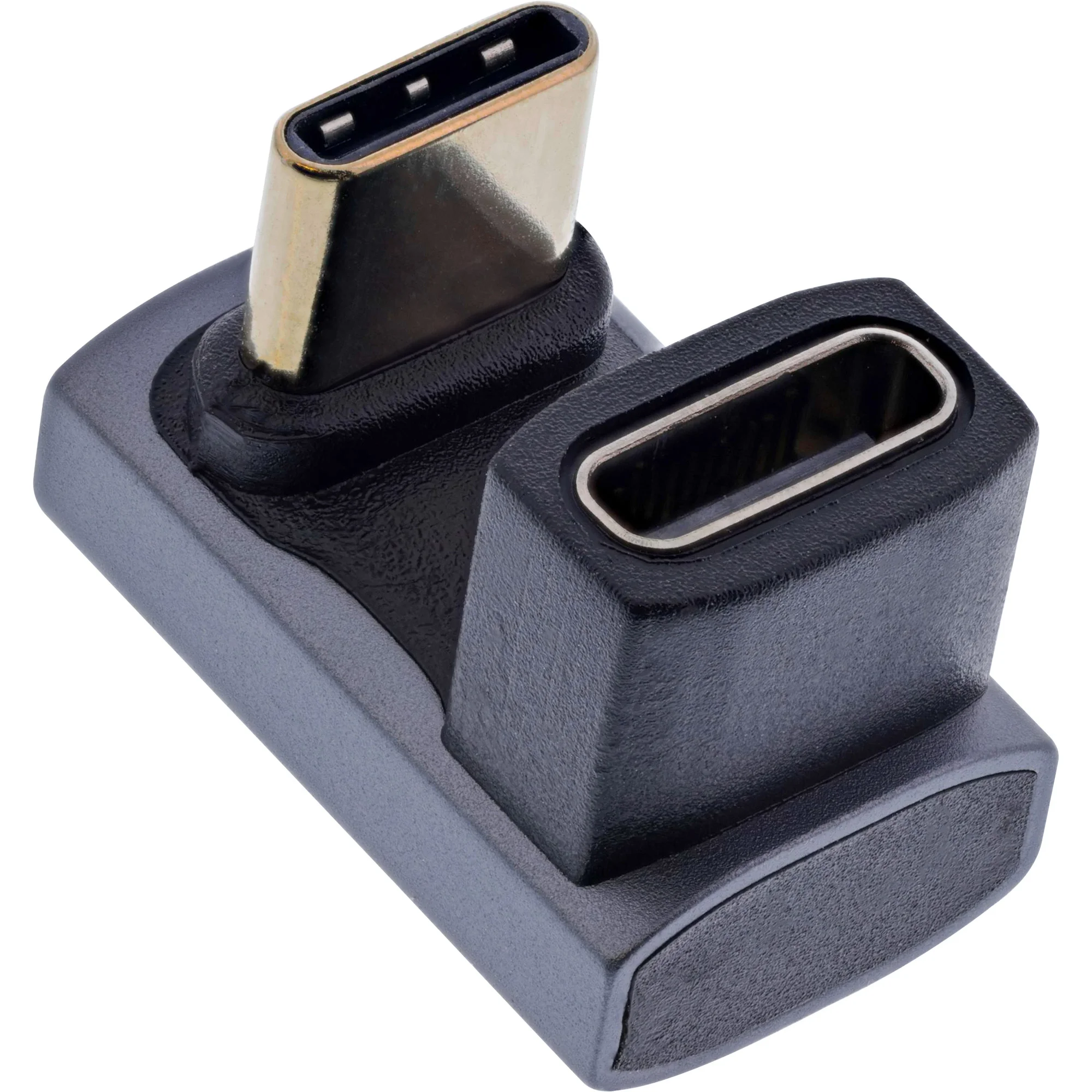 InLine USB4 Adapter, USB-C Stecker/Buchse 180°, Aluminium, grau