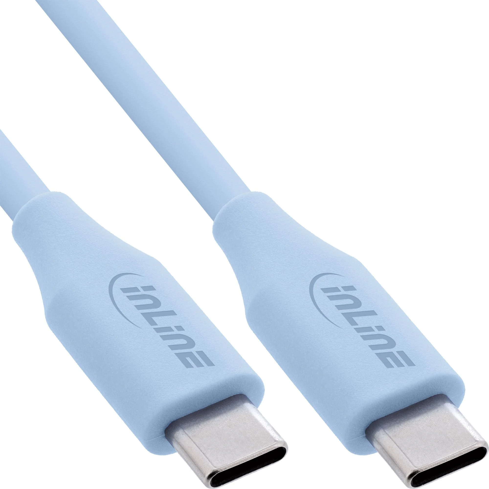 InLine USB 2.0 Kabel, USB-C Schnellladekabel 100W, Eisbonbon/blau 1m
