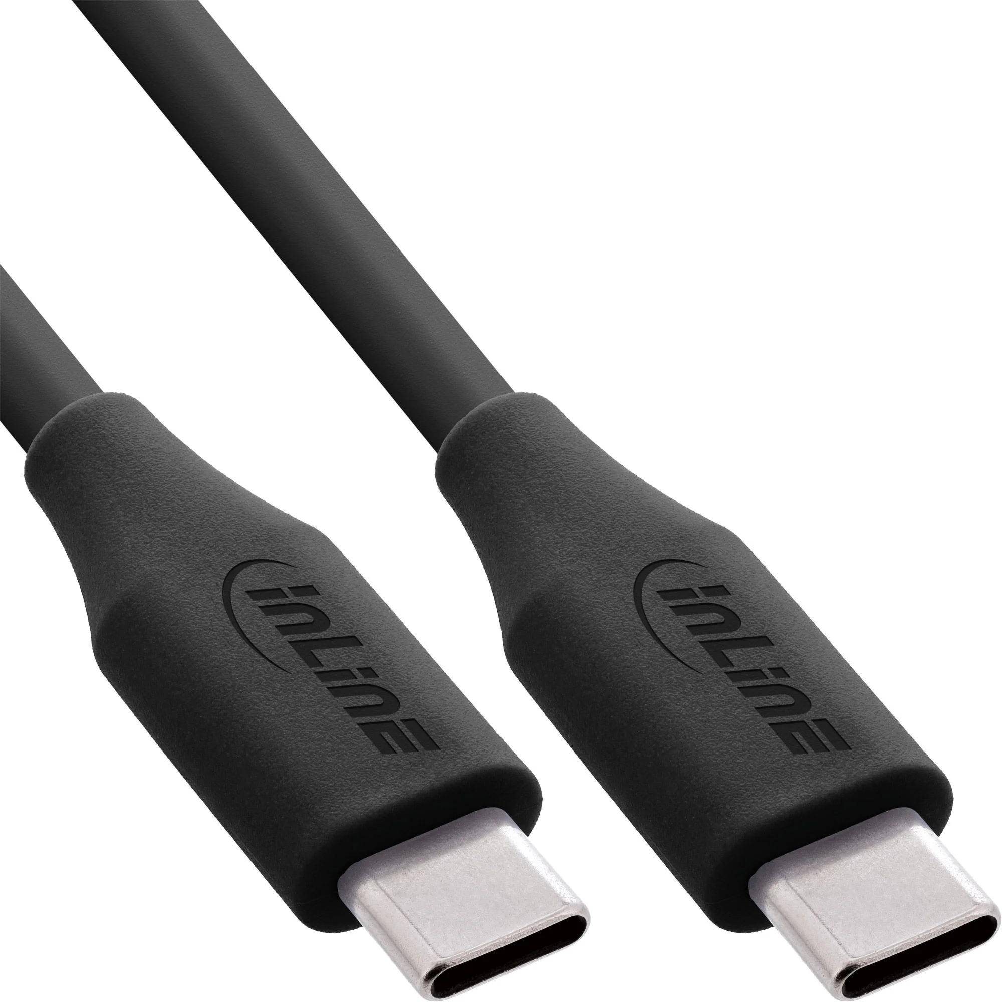 InLine USB 2.0 Kabel, USB-C Schnellladekabel 100W, Black Cookie, schwarz 1m