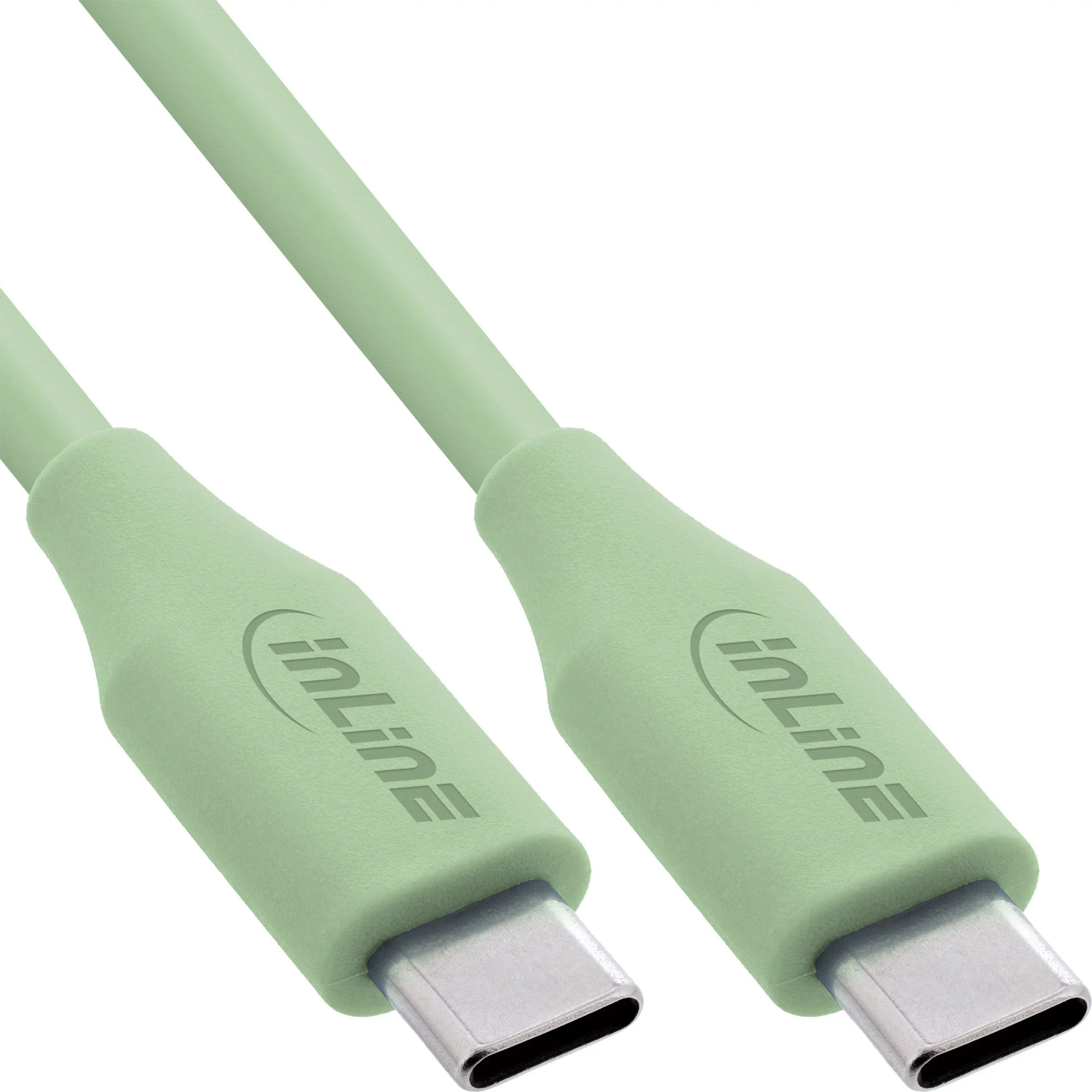 InLine USB 2.0 Kabel, USB-C Schnellladekabel 100W, Matcha Latte / Grün 0.5m