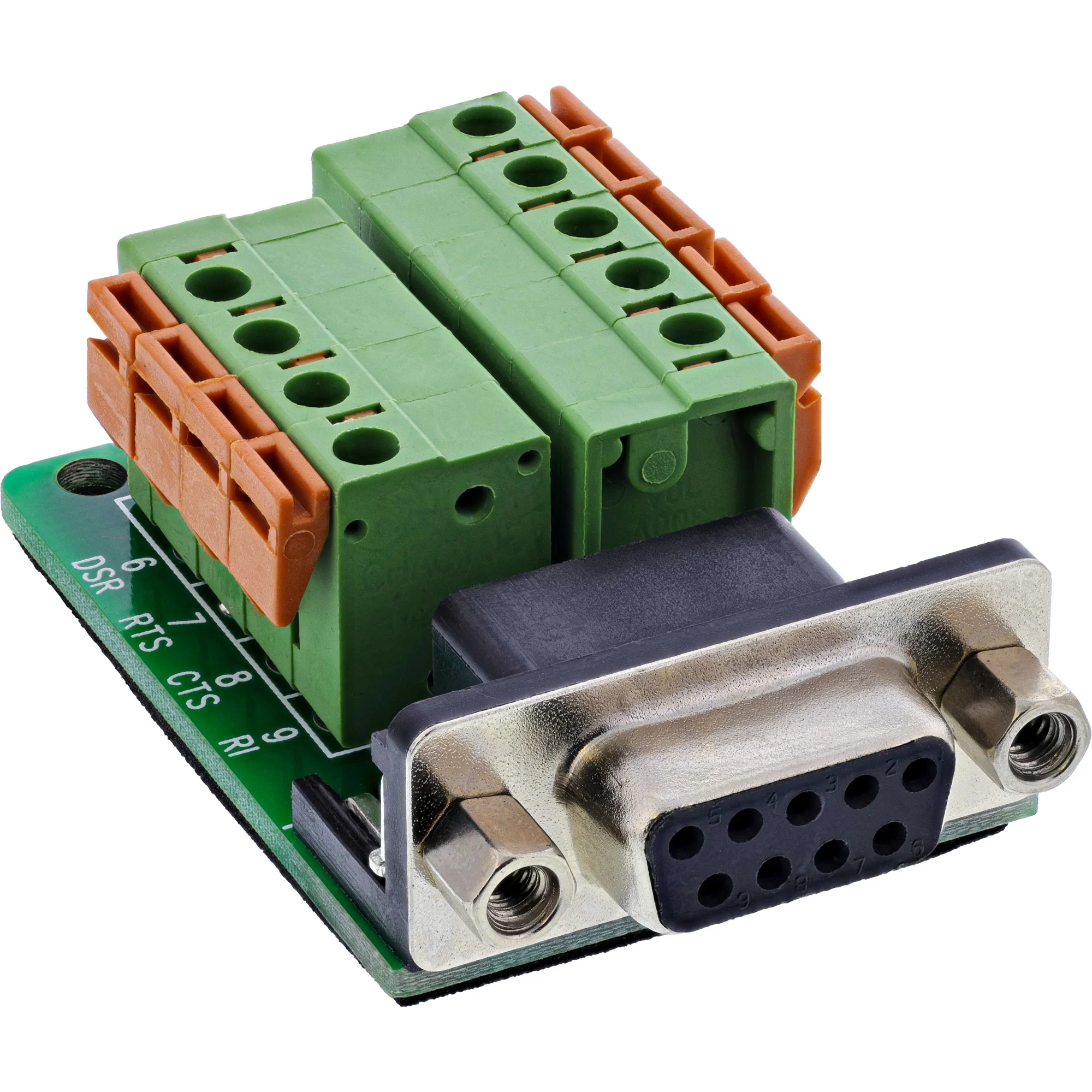 InLine 92501A Drahtverbinder Terminal block / D-Sub 9 Schwarz, Grün