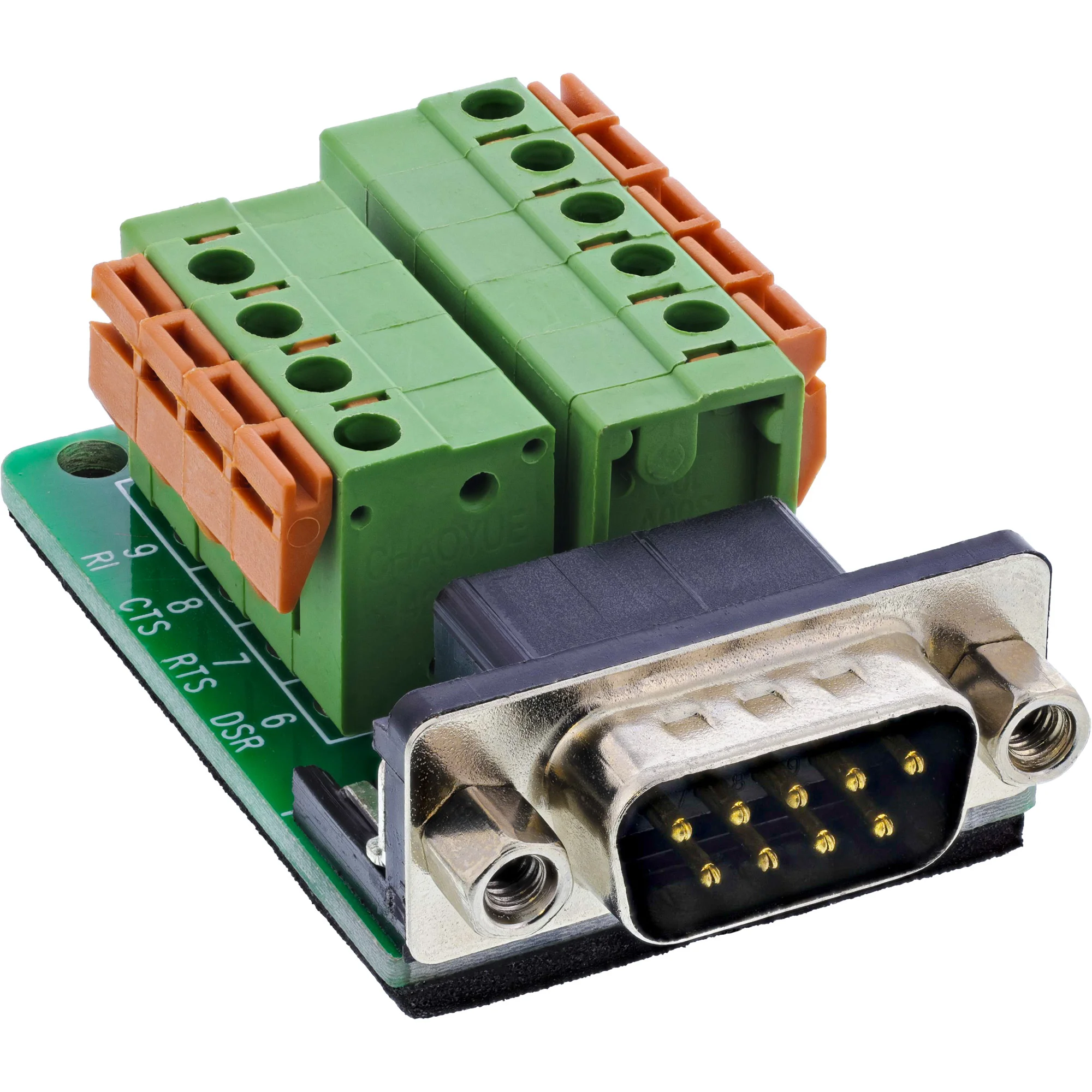InLine 92501B Drahtverbinder Terminal block / D-Sub 9 Schwarz, Grün