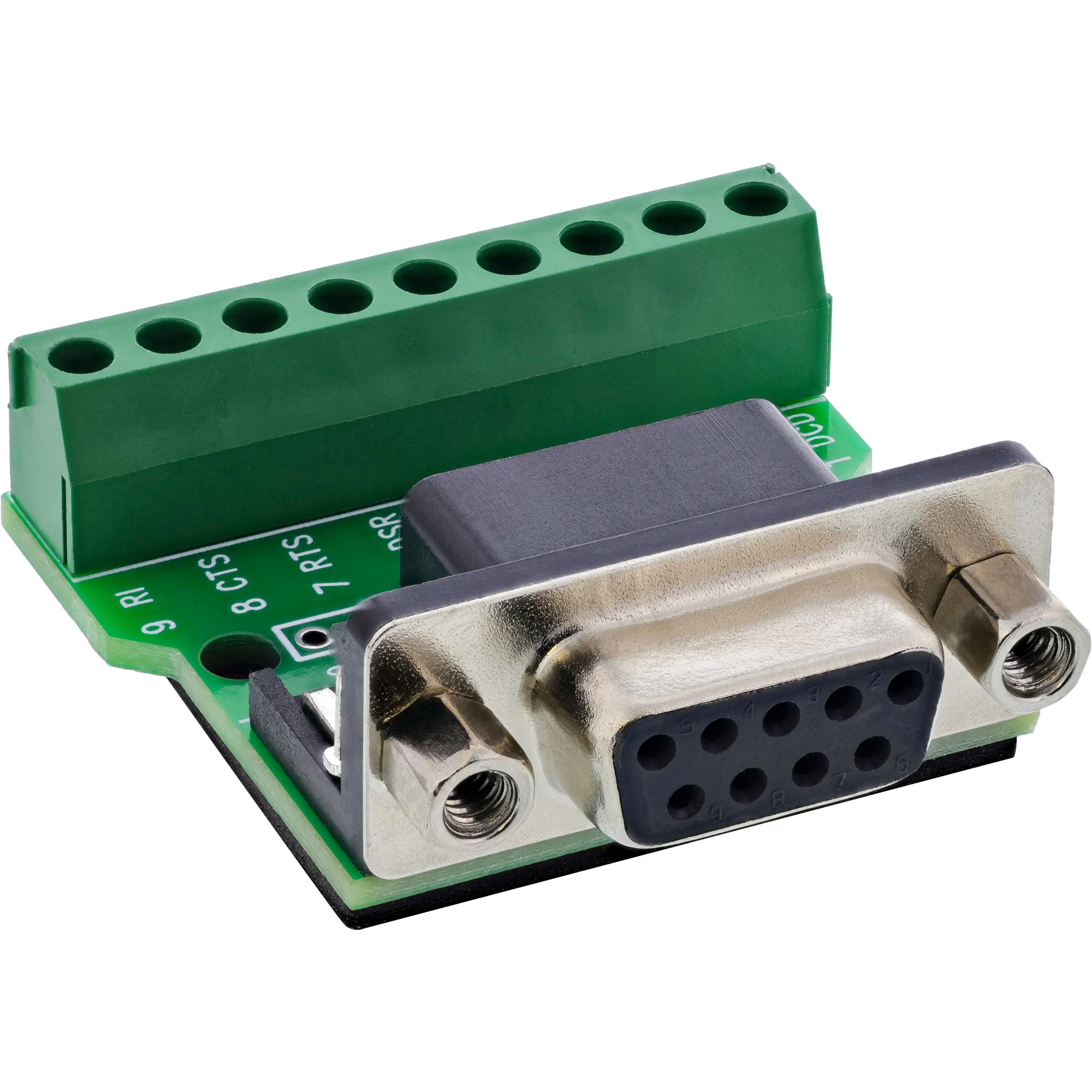 InLine 92501C Drahtverbinder Terminal block / D-Sub 9 Schwarz, Grün