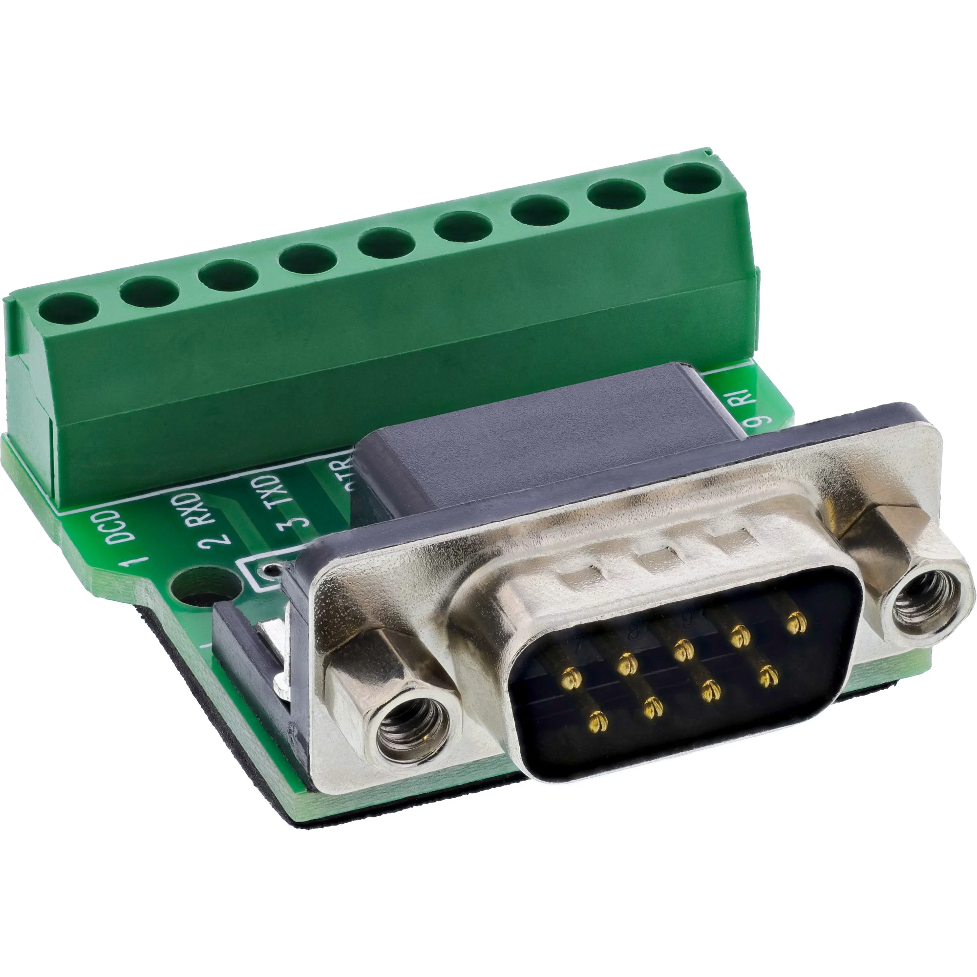InLine 92501D Drahtverbinder Terminal block / D-Sub 9 Schwarz, Grün