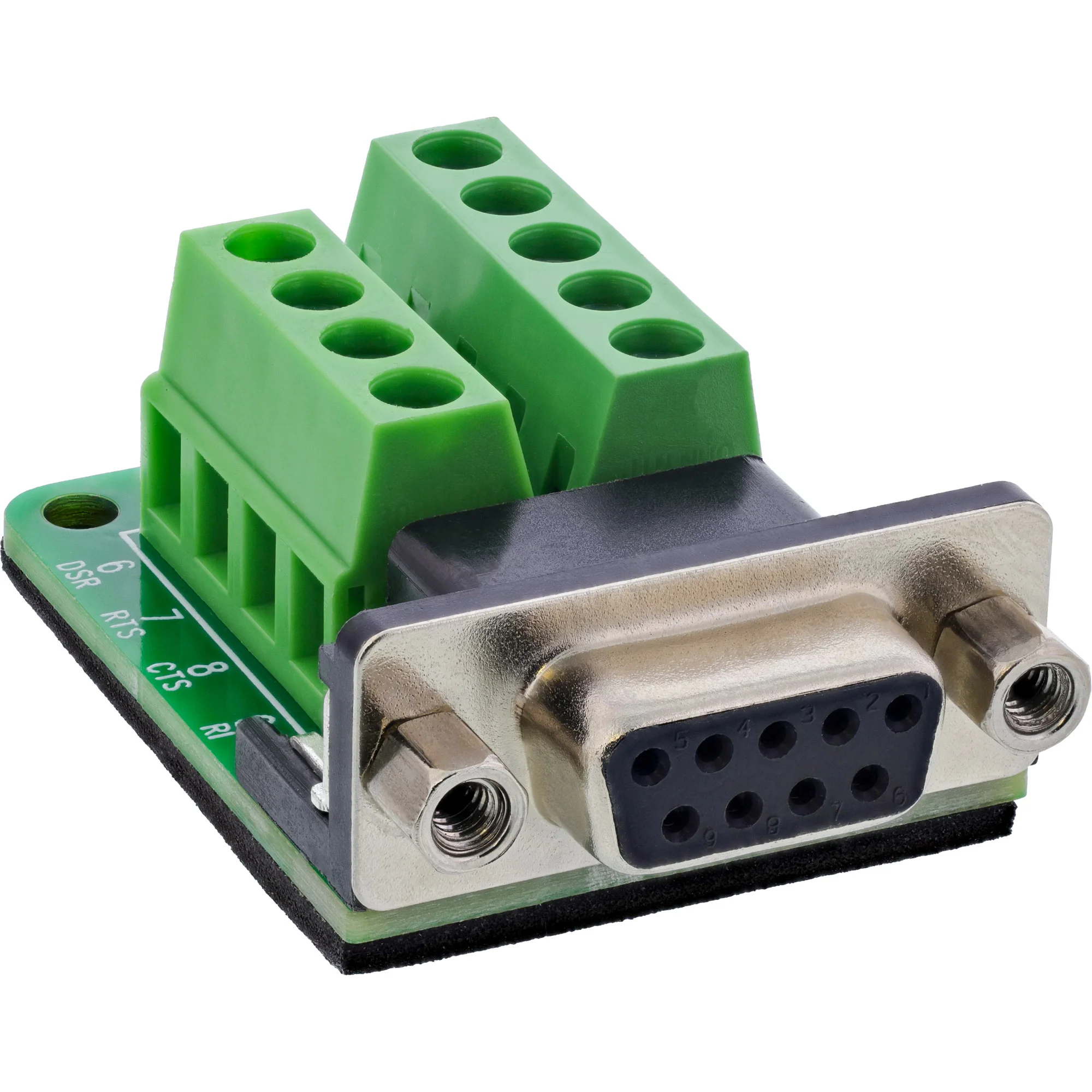 InLine 92501E Drahtverbinder Terminal block / D-Sub 9 Schwarz, Grün