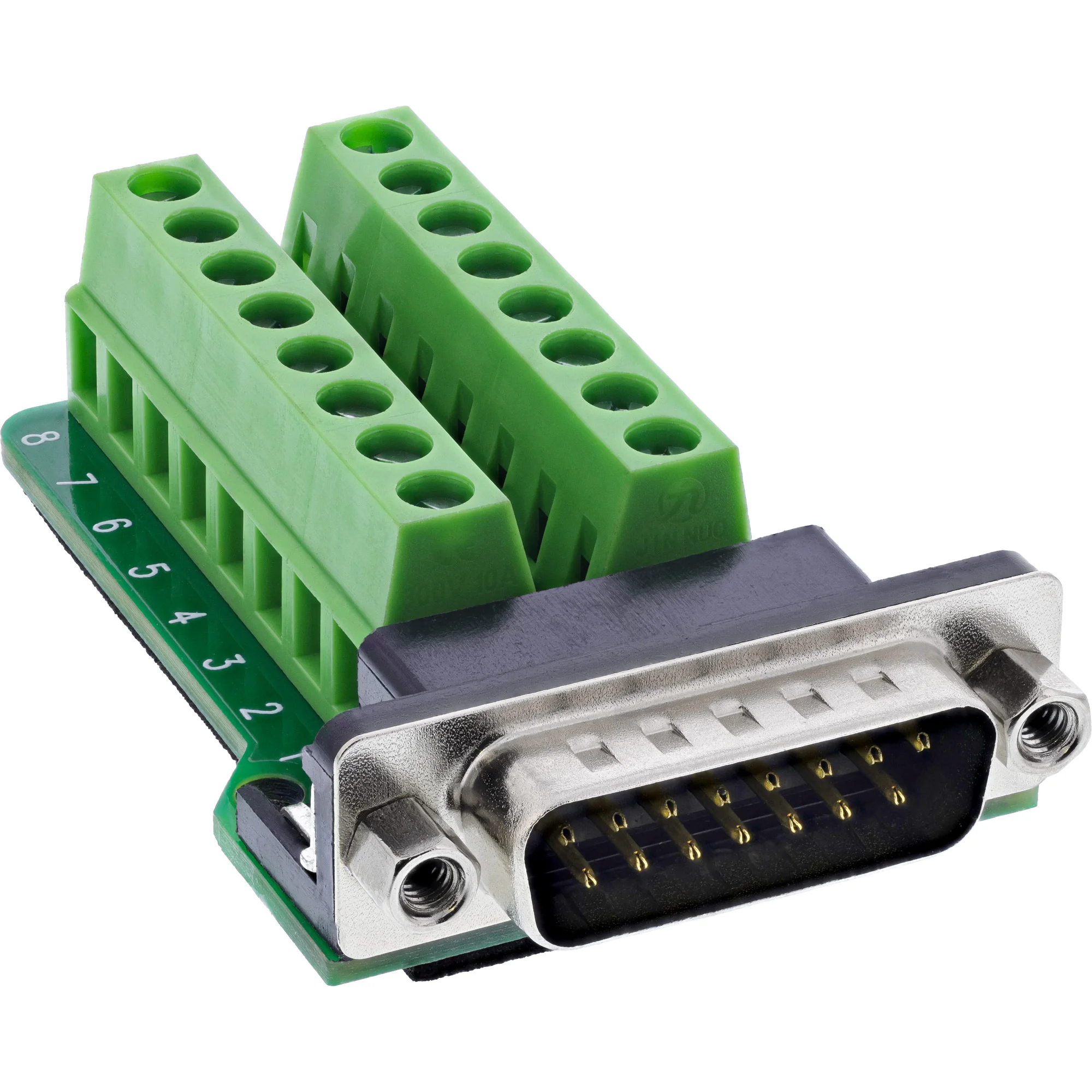 InLine 92502B Drahtverbinder Terminal block / D-Sub 15 Schwarz, Grün