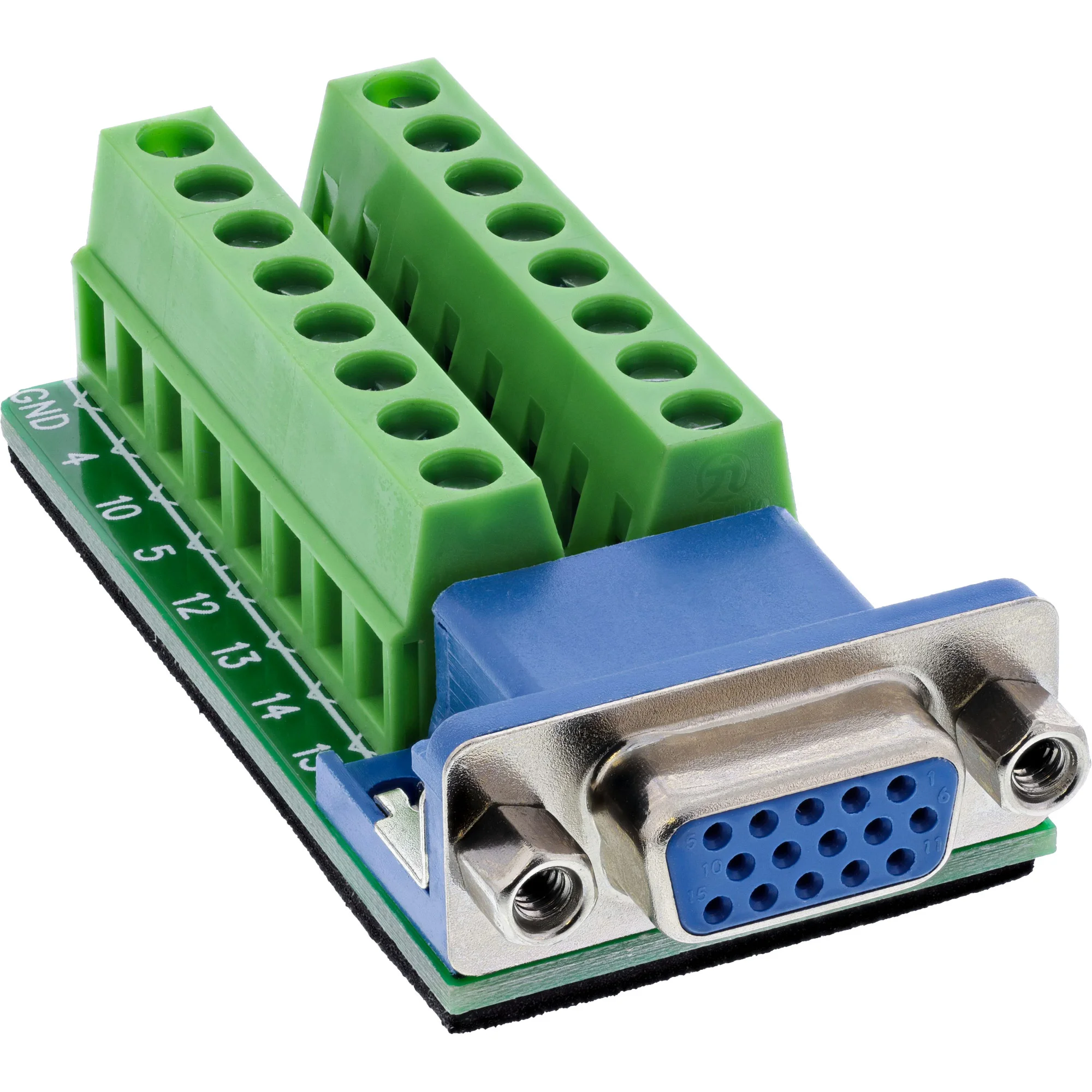 InLine 92503A Drahtverbinder Terminalblock, VGA (HD15) Blau, Grün