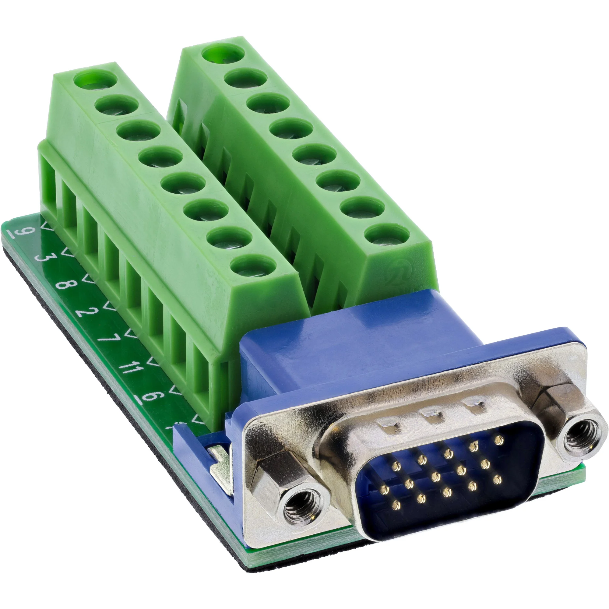 InLine 92503B Drahtverbinder Terminalblock, VGA (HD15) Blau, Grün