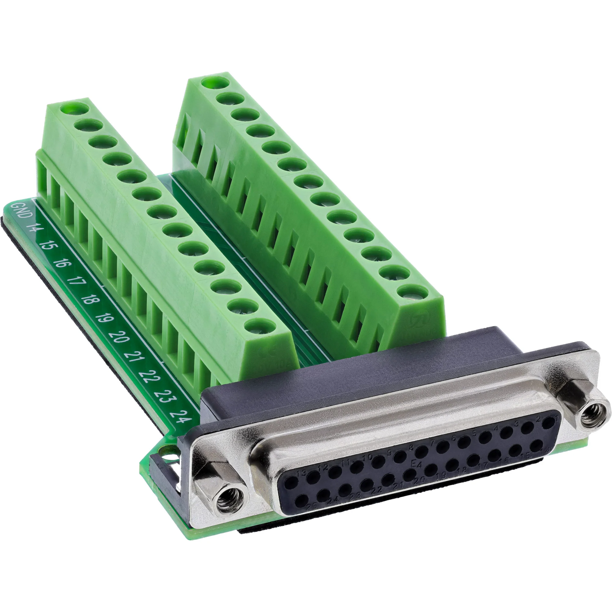InLine 92502E Drahtverbinder Terminal block / D-Sub 25 Grün