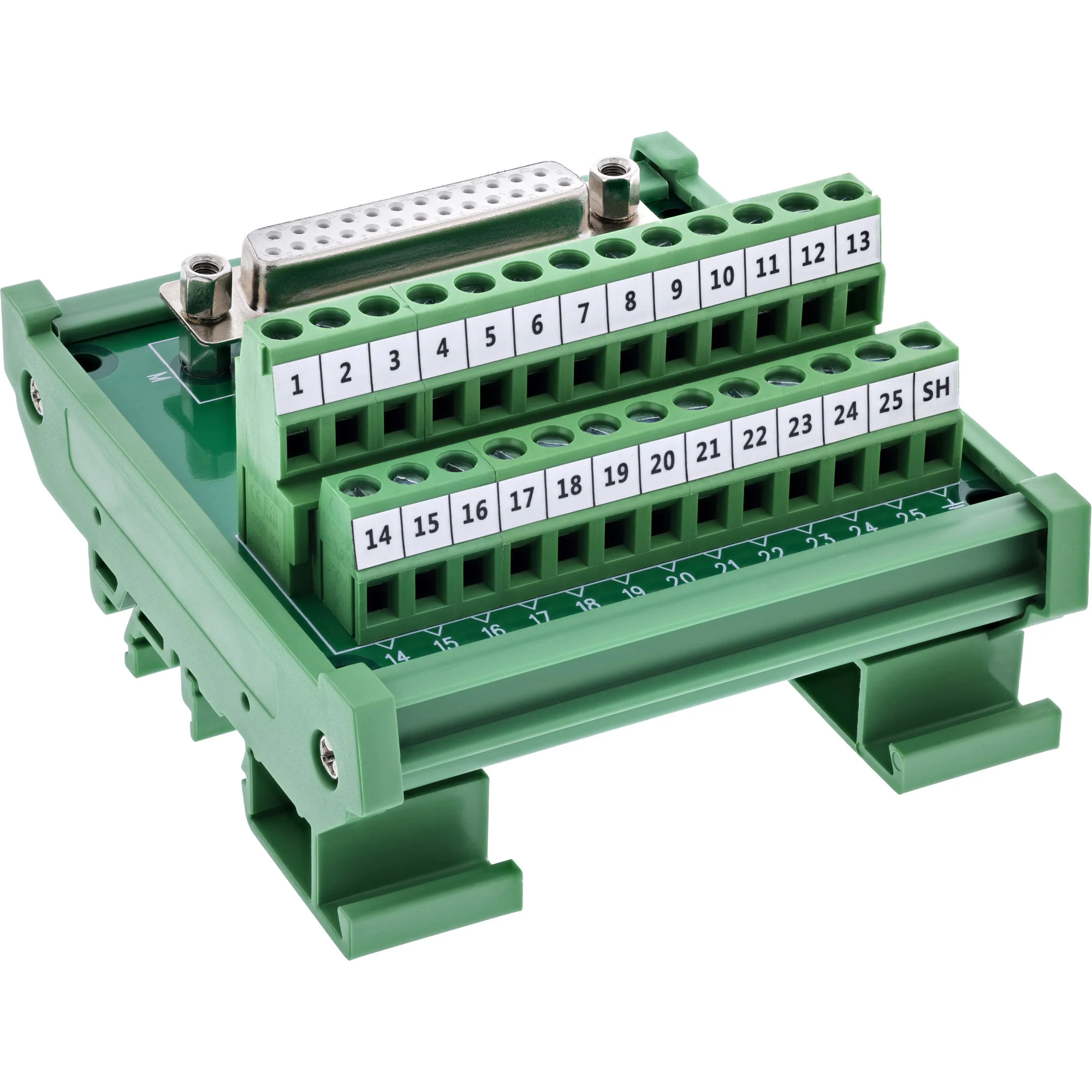 InLine 92502H Drahtverbinder Terminal block / D-Sub 25 Grün
