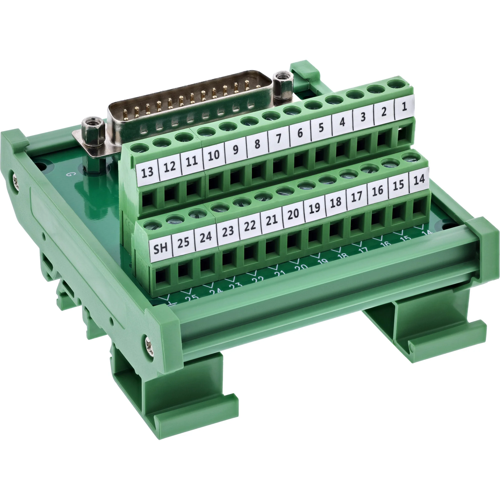 InLine 92502I Drahtverbinder Terminal block / D-Sub 25 Grün