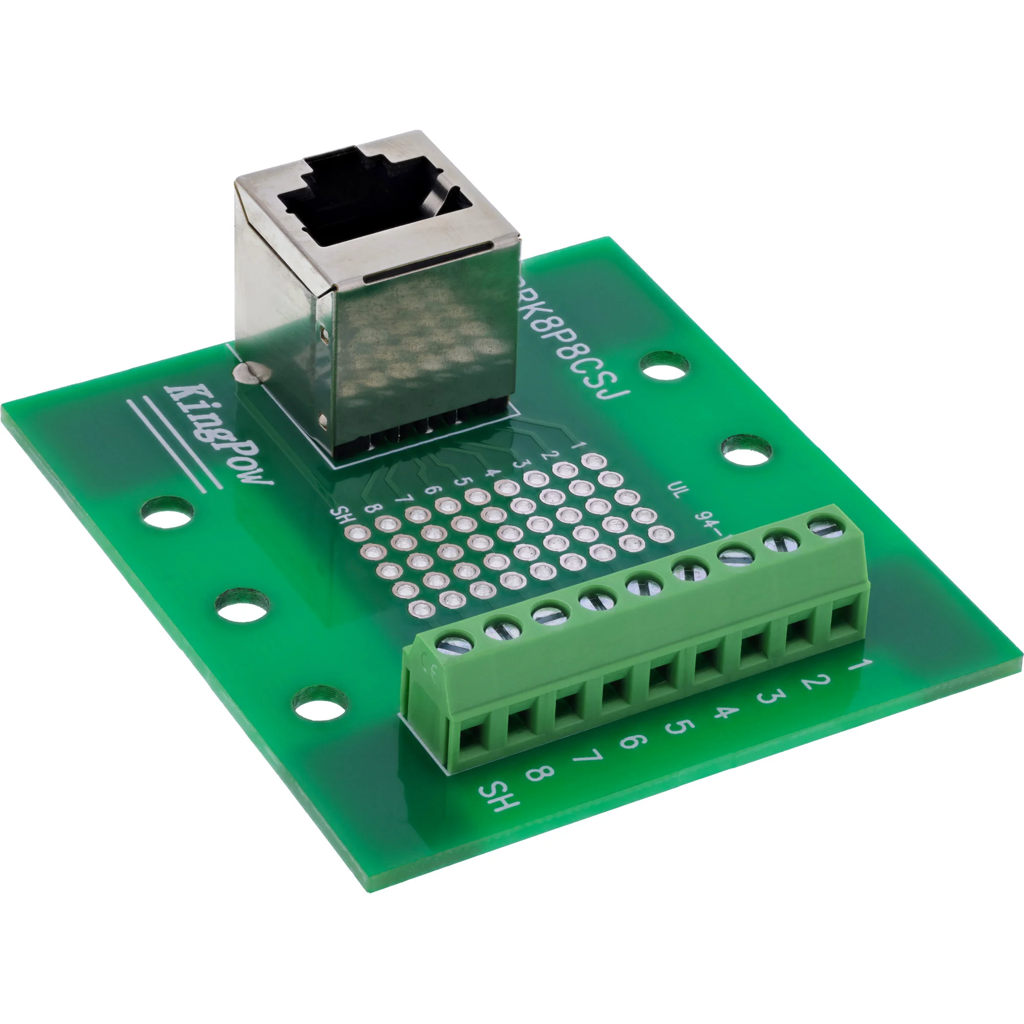 InLine 92505A Drahtverbinder RJ45 8P8C / Terminalblock 9 Klemmen Grün