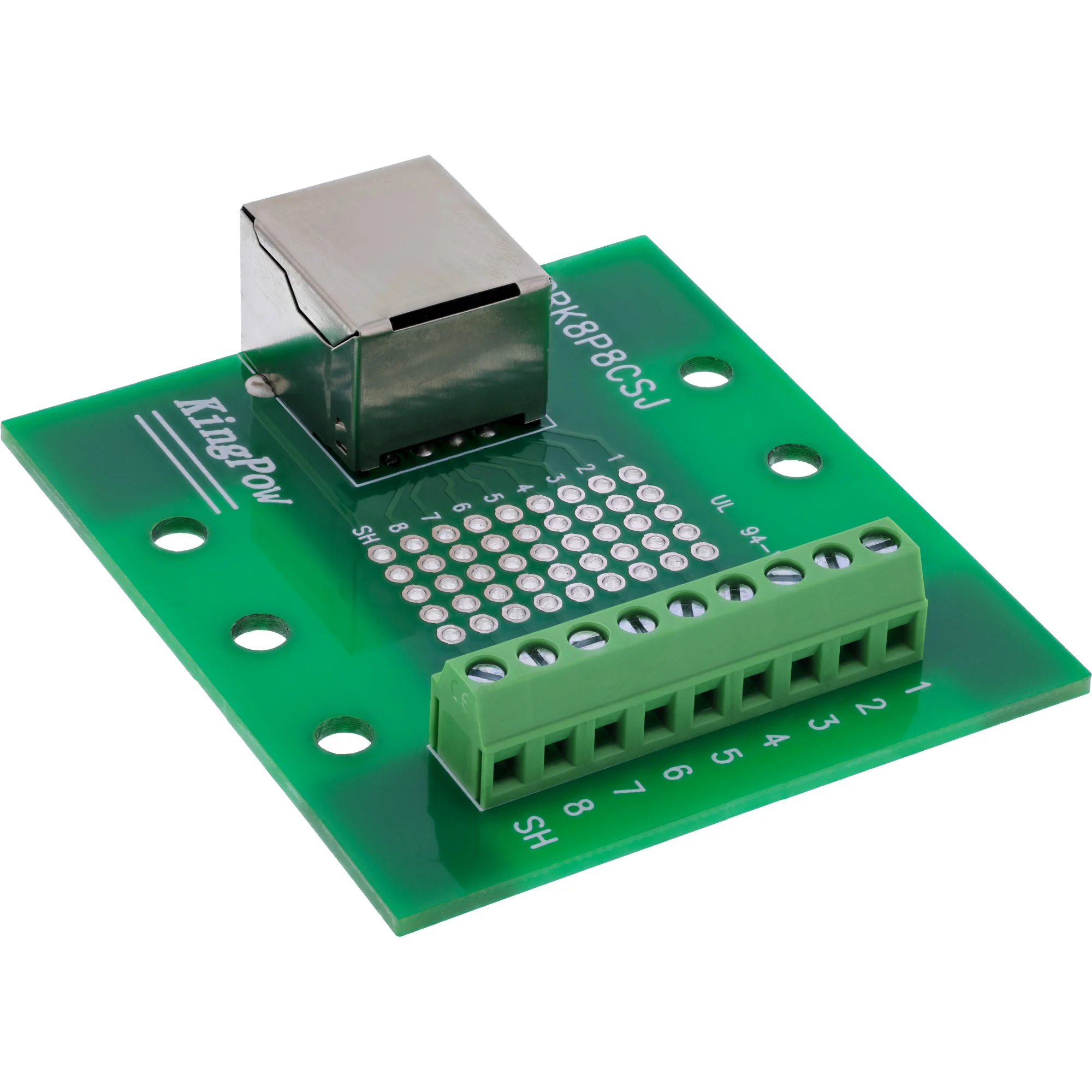 InLine 92505B Drahtverbinder RJ45 8P8C / Terminalblock 9 Klemmen Grün