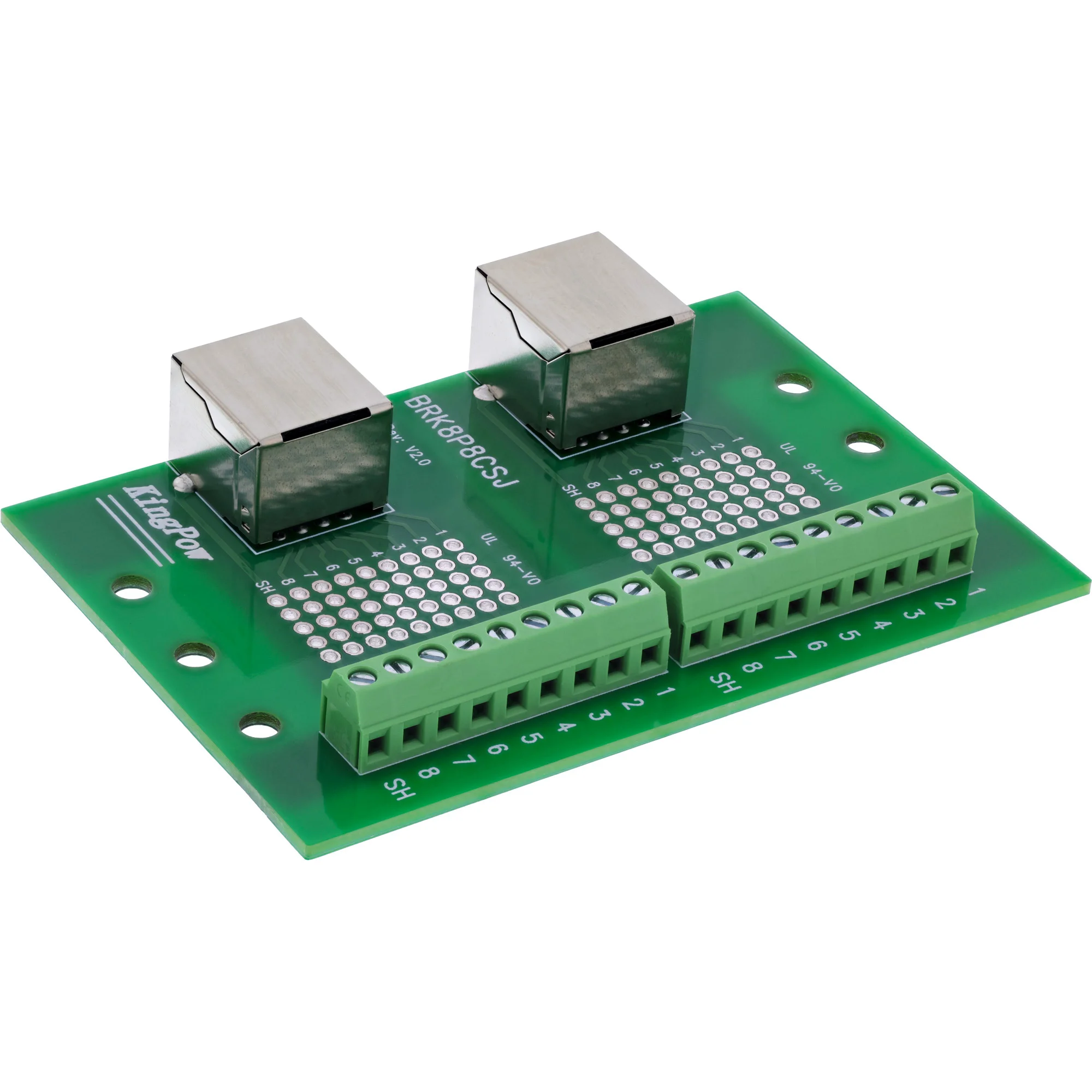 InLine 92505C Drahtverbinder 2x RJ45 8P8C / 2x Terminalblock 9 Klemmen Grün