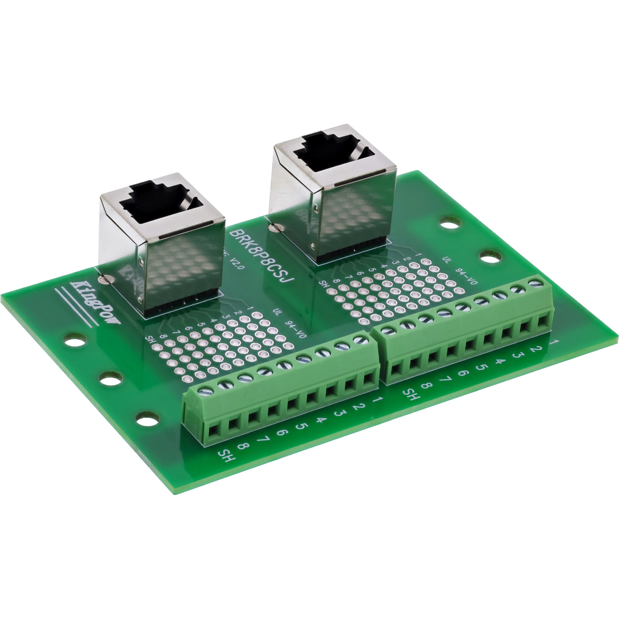 InLine 92505D Drahtverbinder 2x RJ45 8P8C / 2x Terminalblock 9 Klemmen Grün