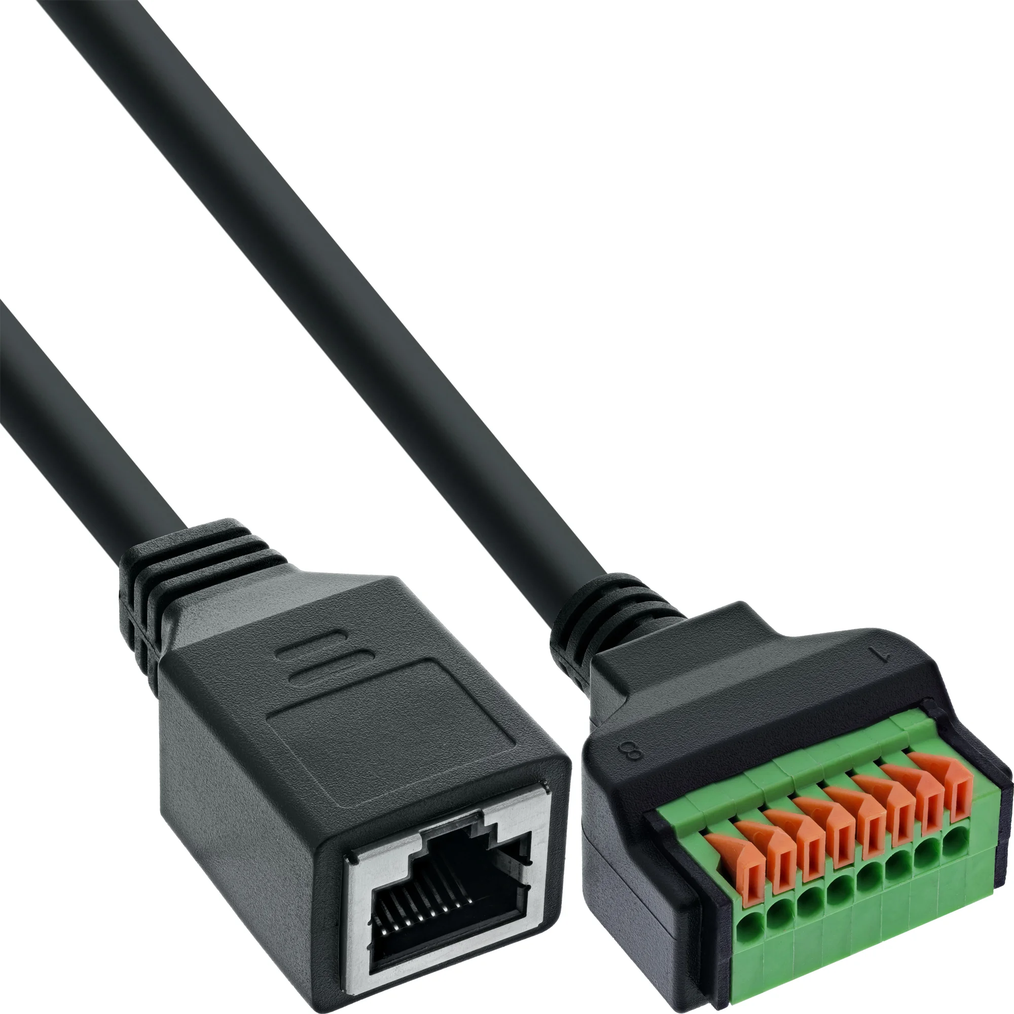 InLine 92505H Drahtverbinder RJ45 Cat.5e 8P8C / Terminalblock, 8-polig Schwarz