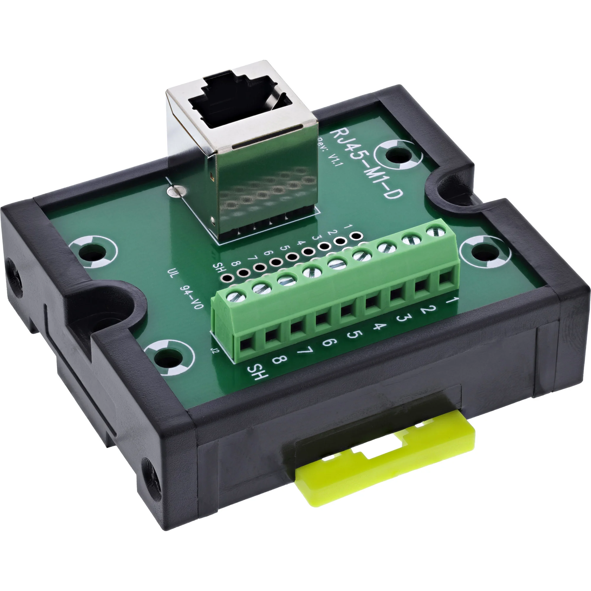 InLine 92505J Drahtverbinder RJ45 8P8C / Terminalblock, 9-polig Schwarz, Grün