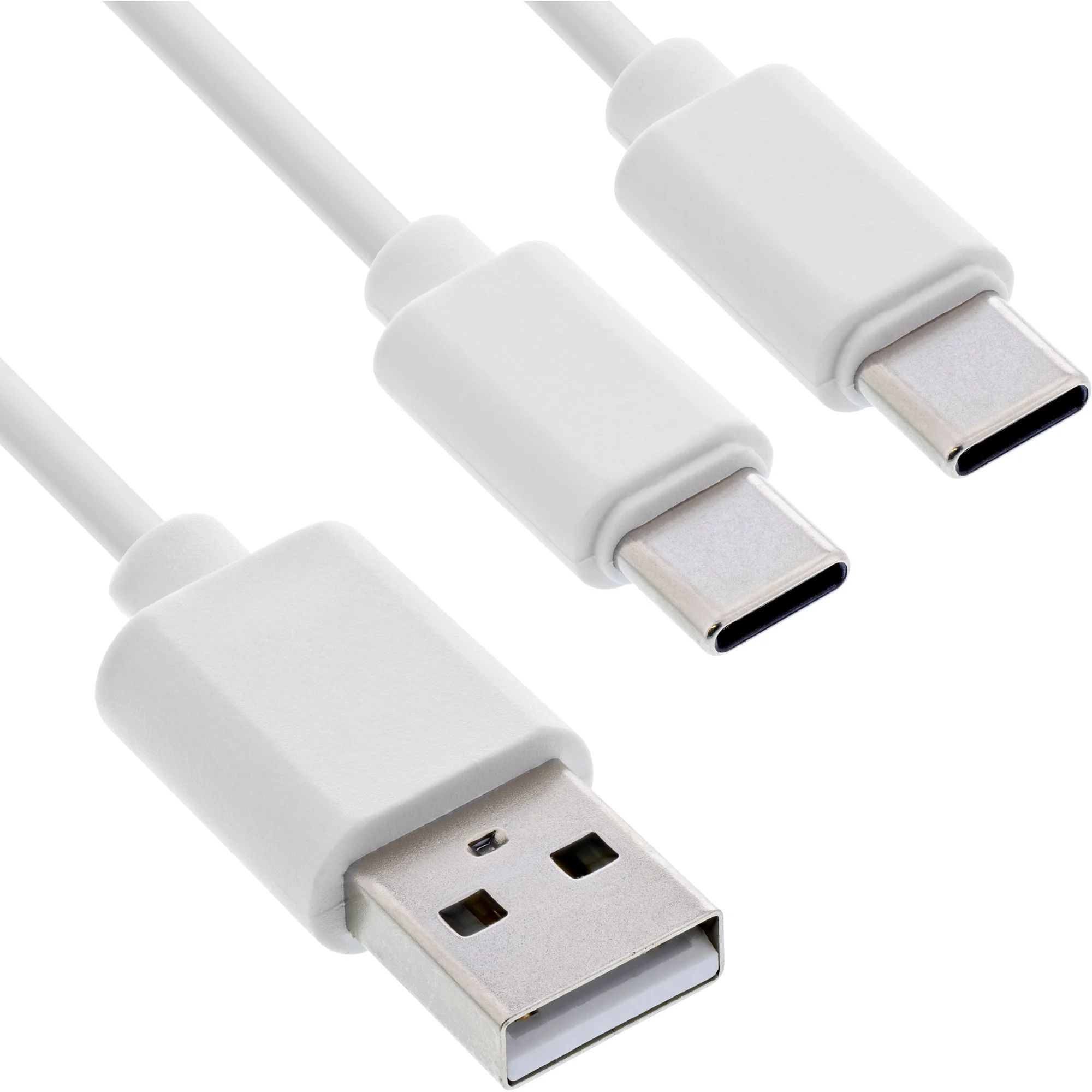InLine 35121W USB Kabel USB 2.0 1 m USB A 2 x USB C Weiß