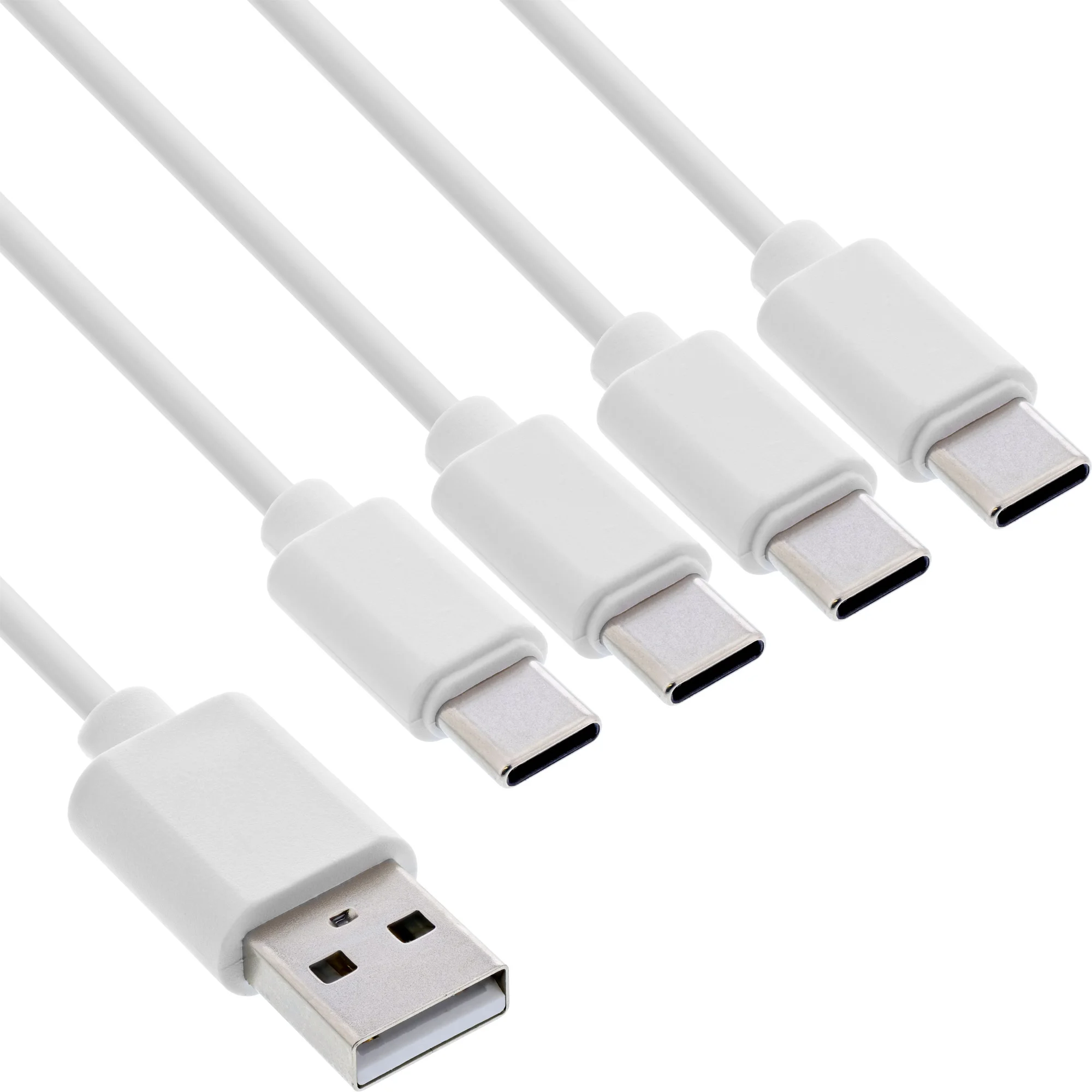 InLine 35142W USB Kabel USB 2.0 2 m USB A 4 x USB-C Weiß