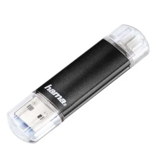 Hama Laeta Twin, 32GB USB-Stick USB Type-A / Micro-USB 3.2 Gen 1 (3.1 Gen 1) Schwarz
