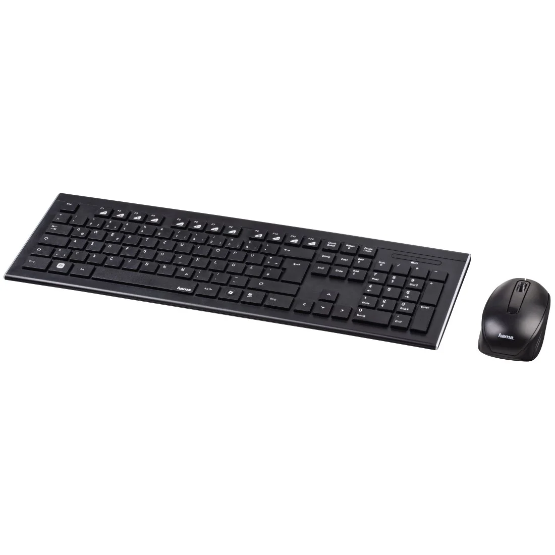 Hama Cortino Tastatur Maus enthalten Universal RF Wireless QWERTZ Schwarz
