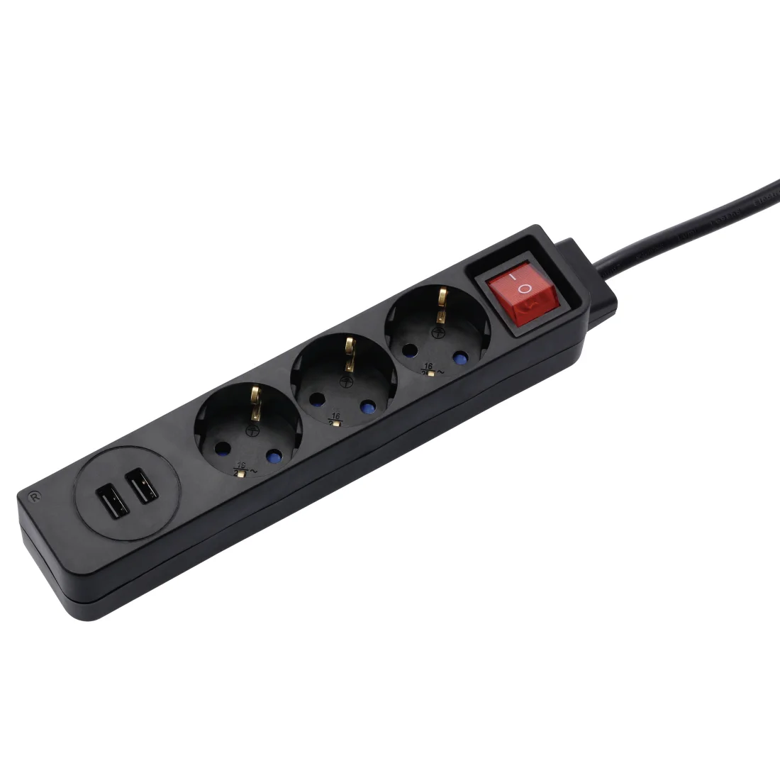 Hama 00137353 Verlängerungskabel 1,4 m 3 AC-Ausgänge Drinnen Schwarz